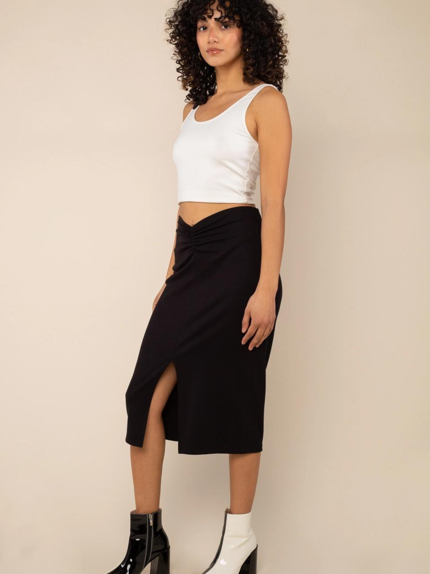 Ruched Jersey Skirt