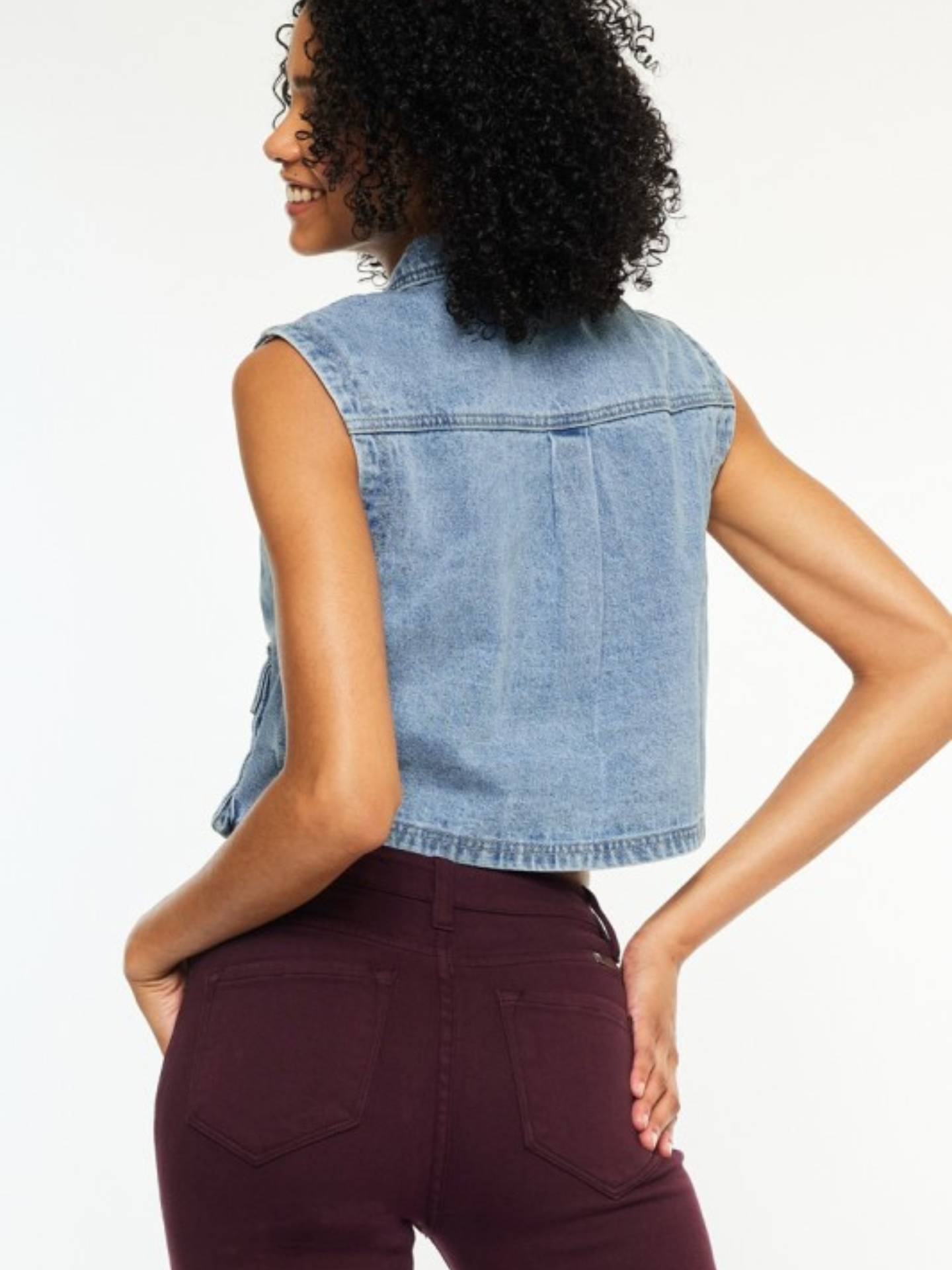 Cropped Denim Vest - Mimi & Rae