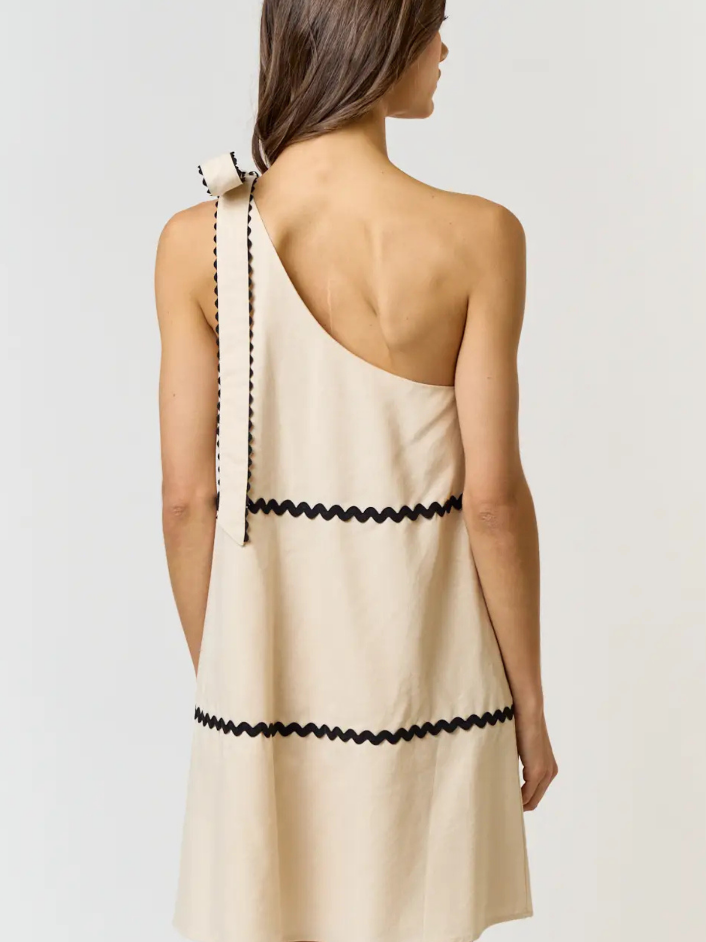 Scalloped One Shoulder Dress