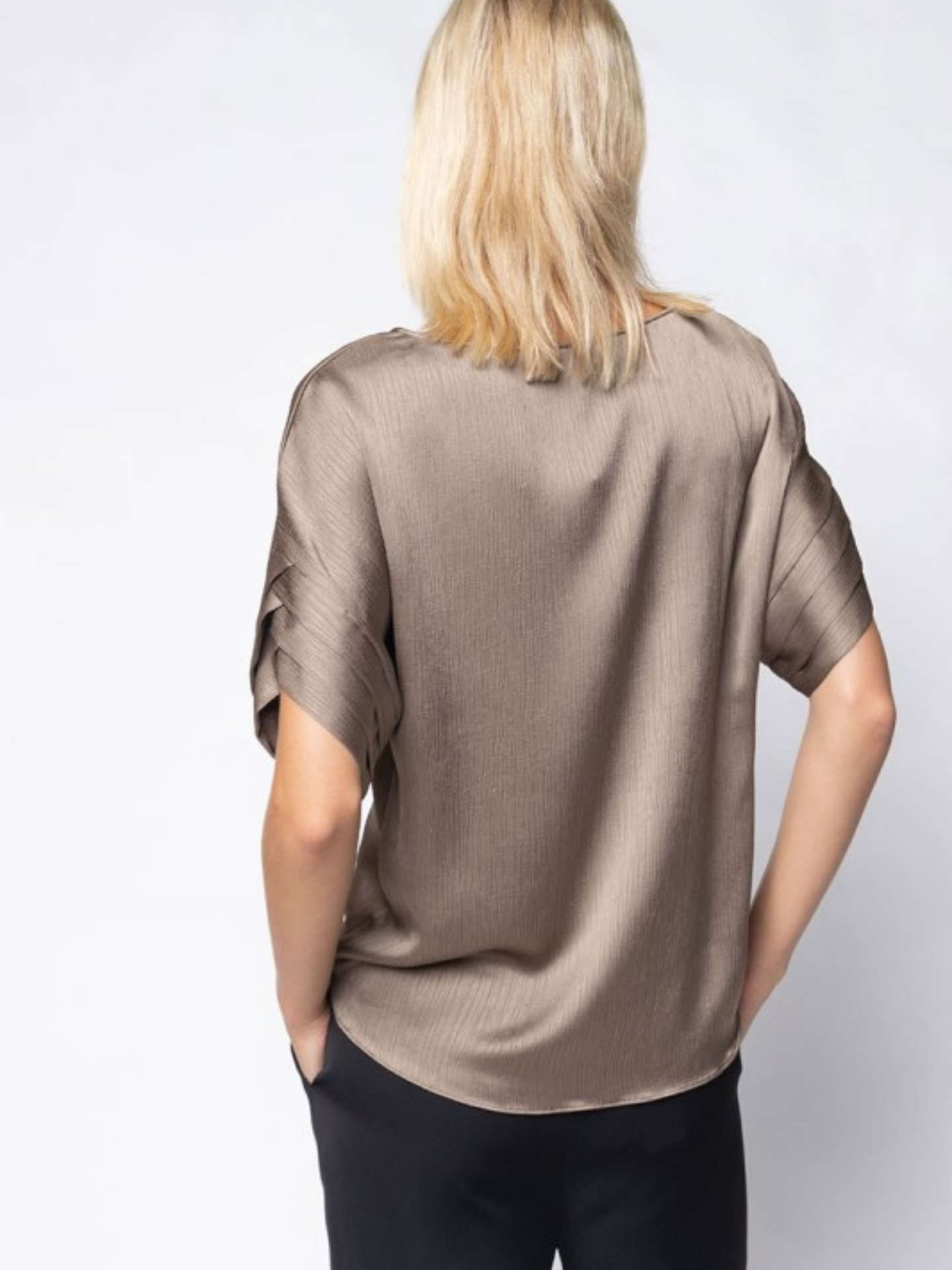 Crinkle Satin Blouse