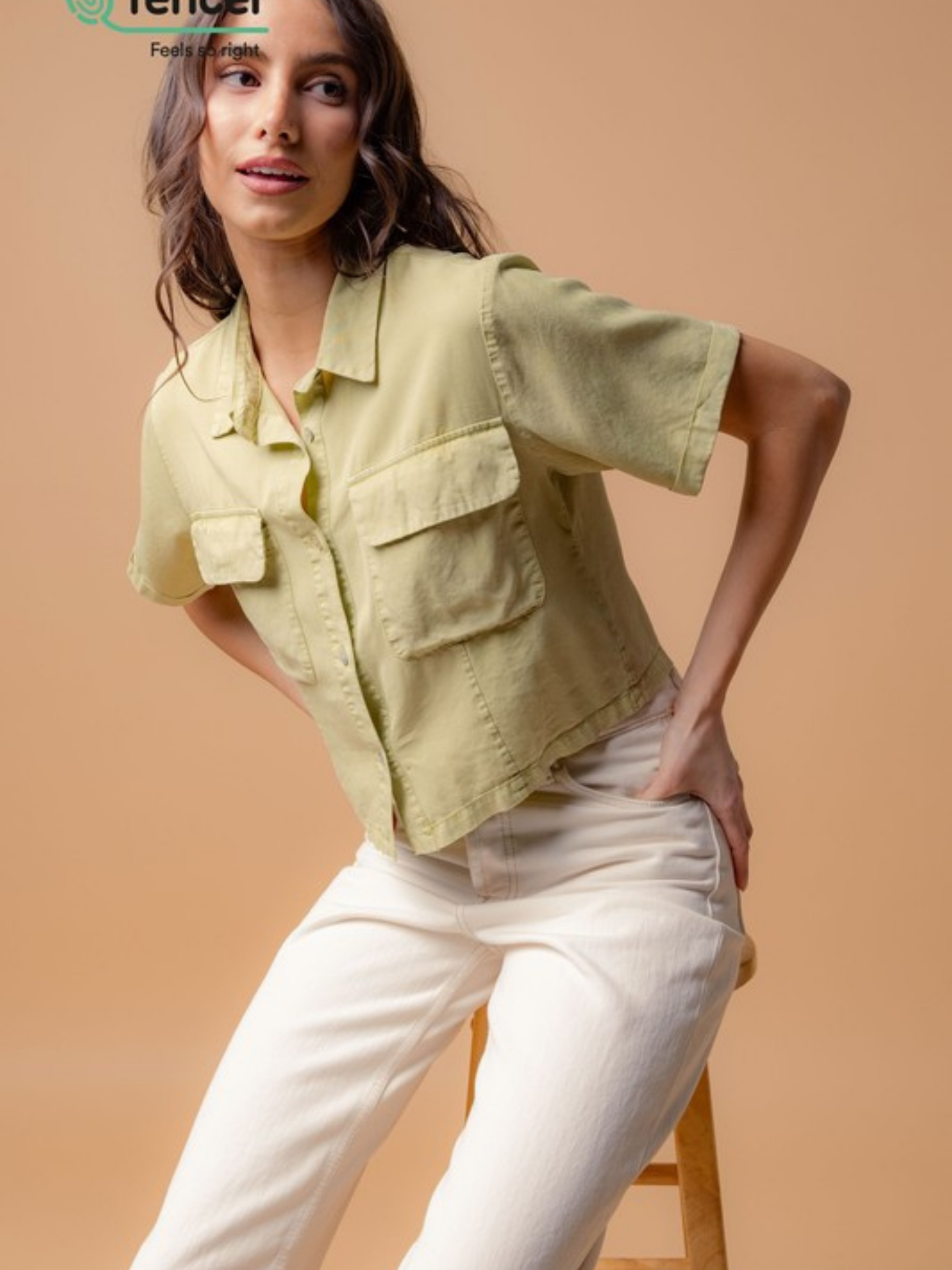 Short Sleeve Crop Button Up