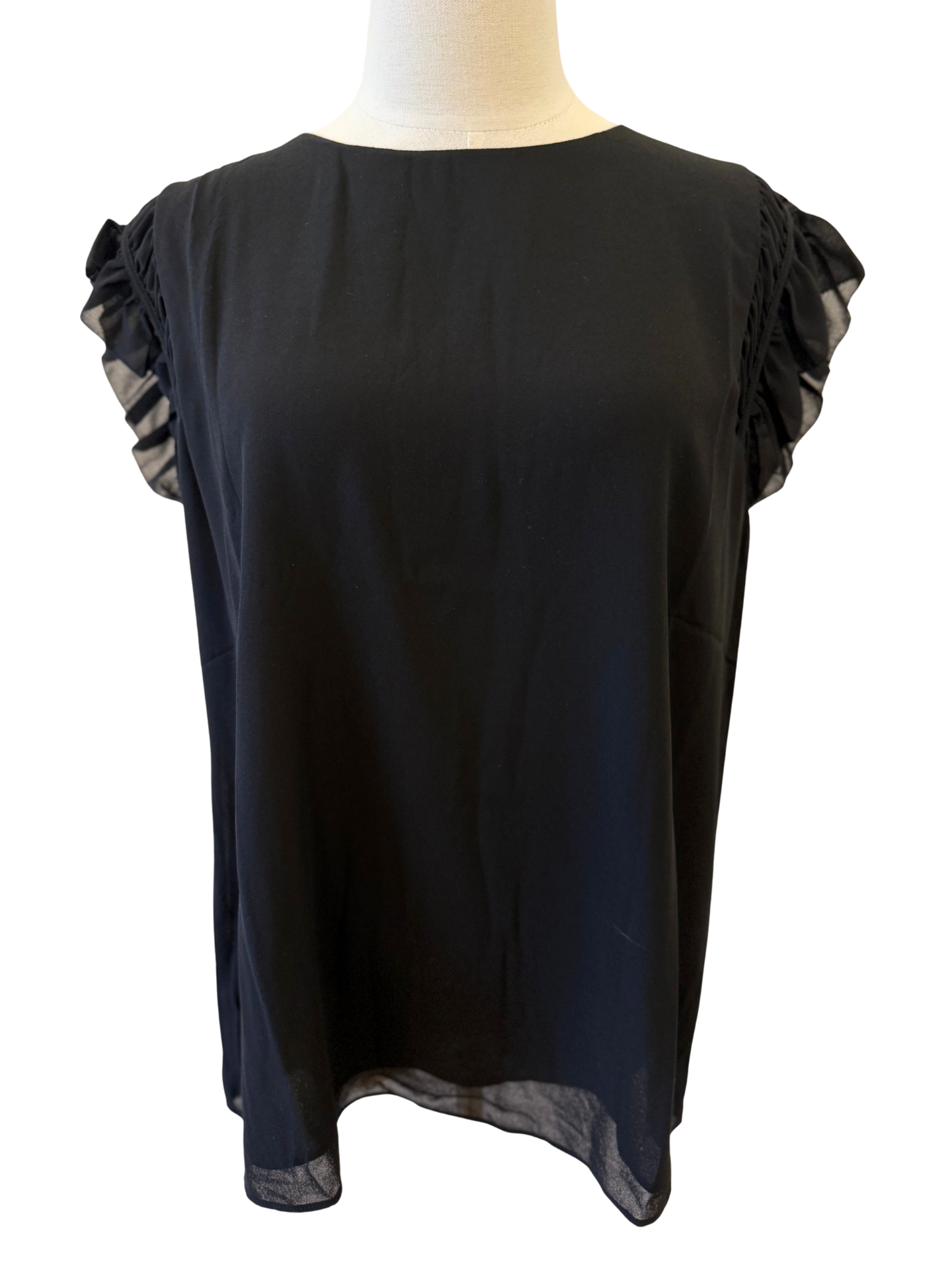 Ruffled Shoulder Top Size Large - Mimi & Rae