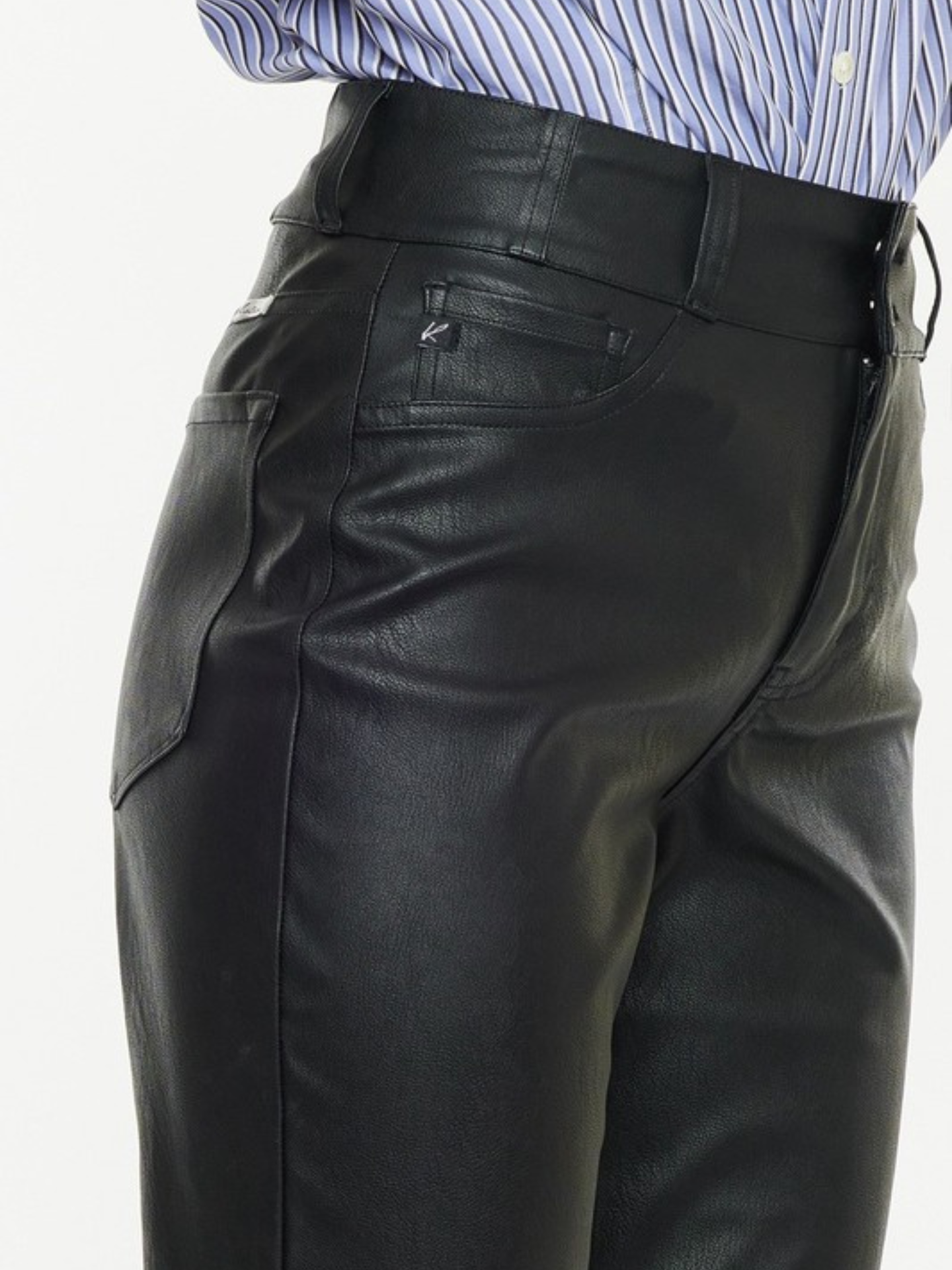 Faux Leather Skinny Straight Pant