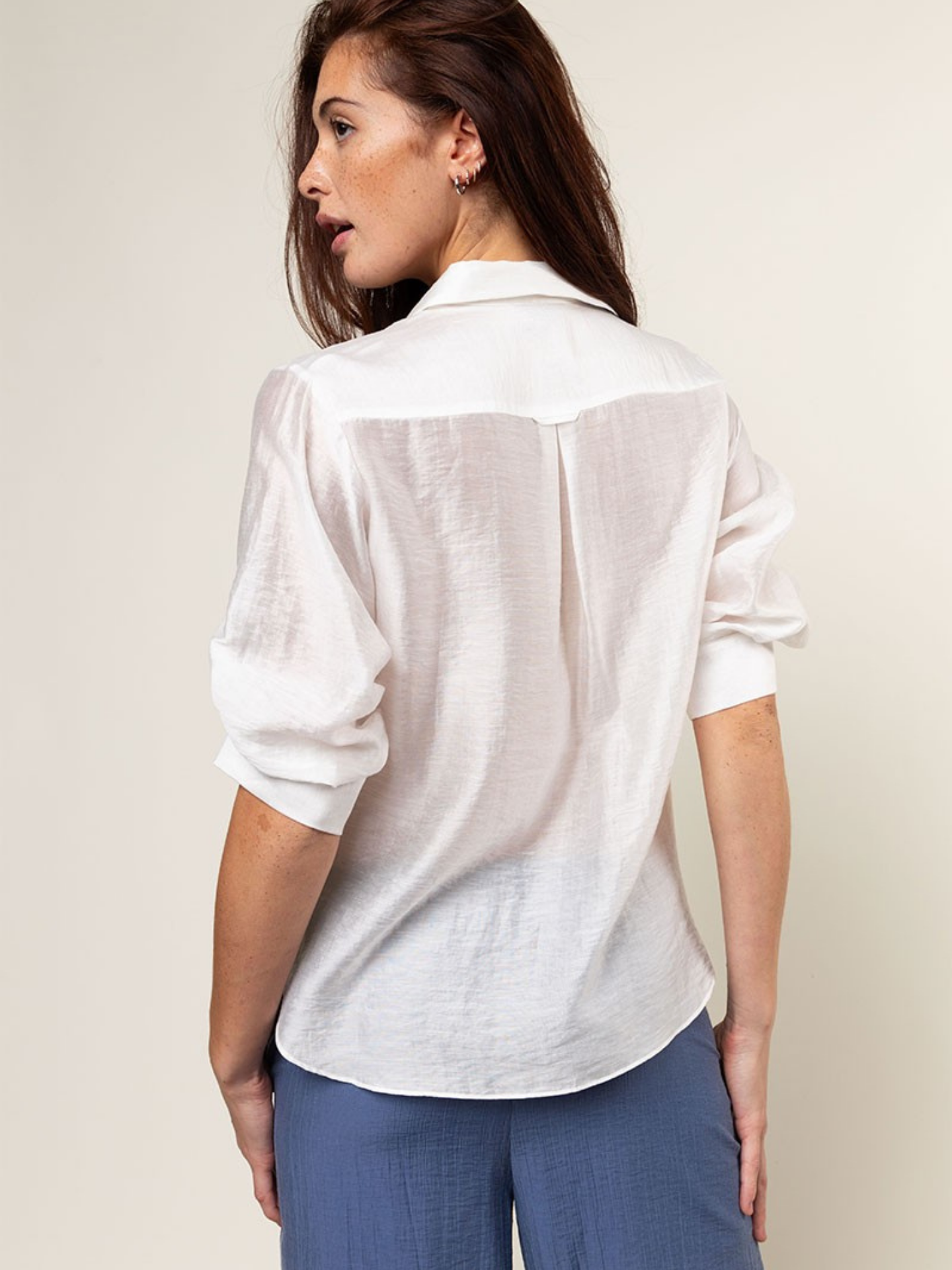 Short Sleeve Sheer Blouse