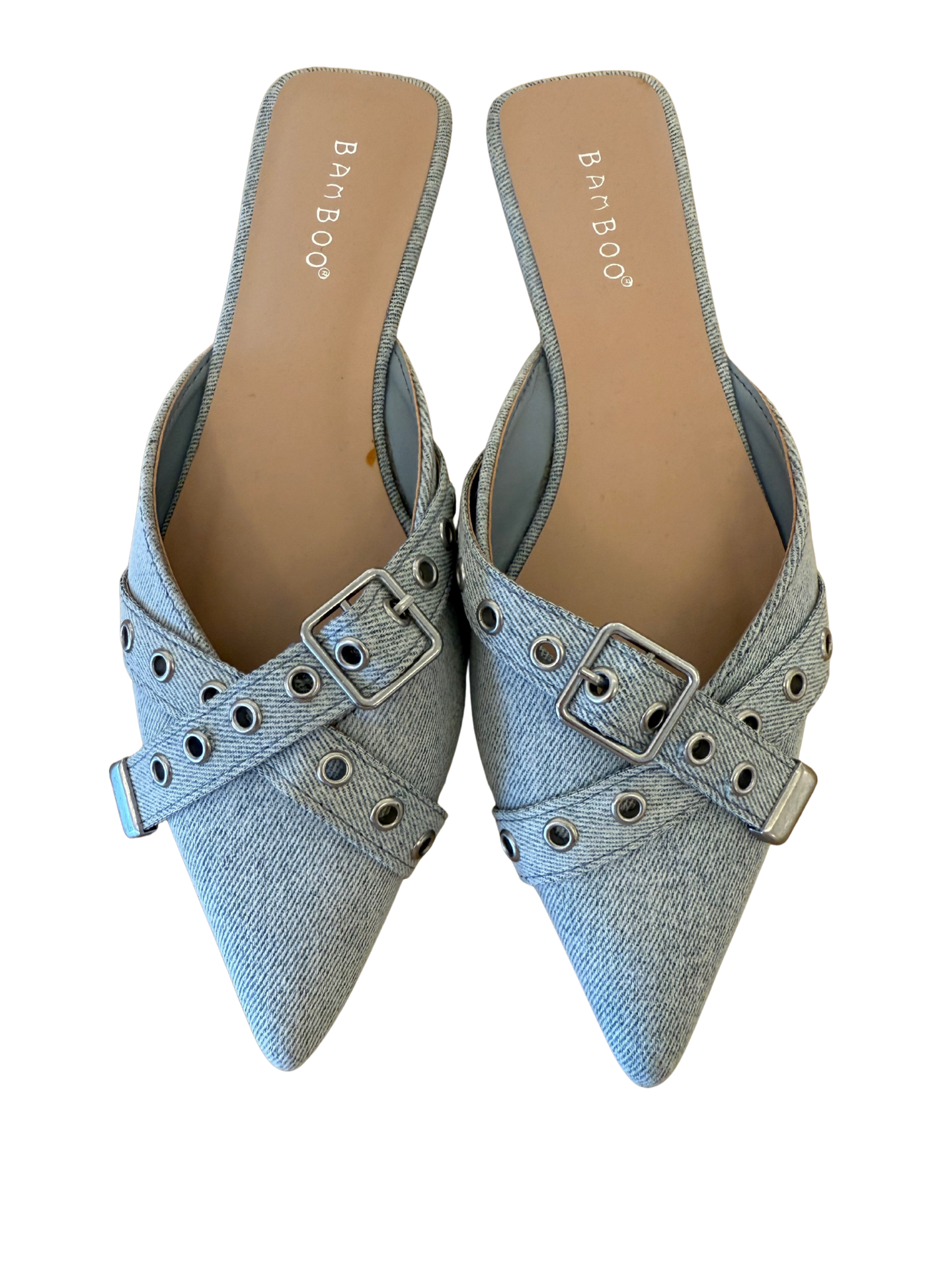 Denim Pointed Mules - Mimi & Rae