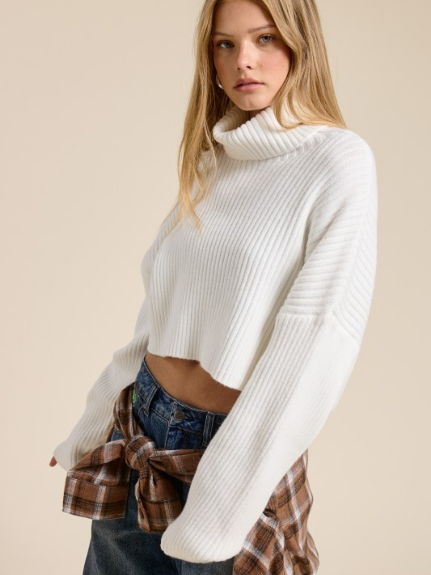 Cropped Turtleneck Sweater