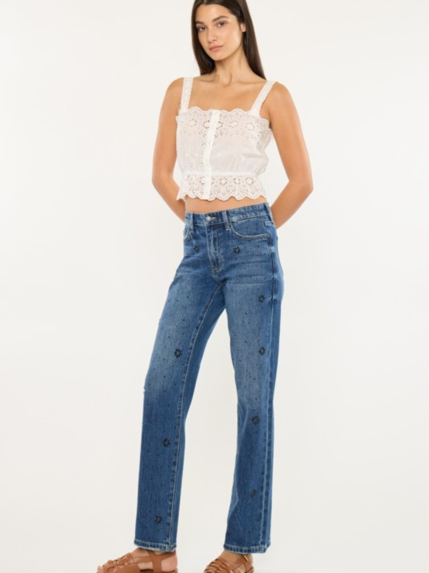 Embellished Straight Denim