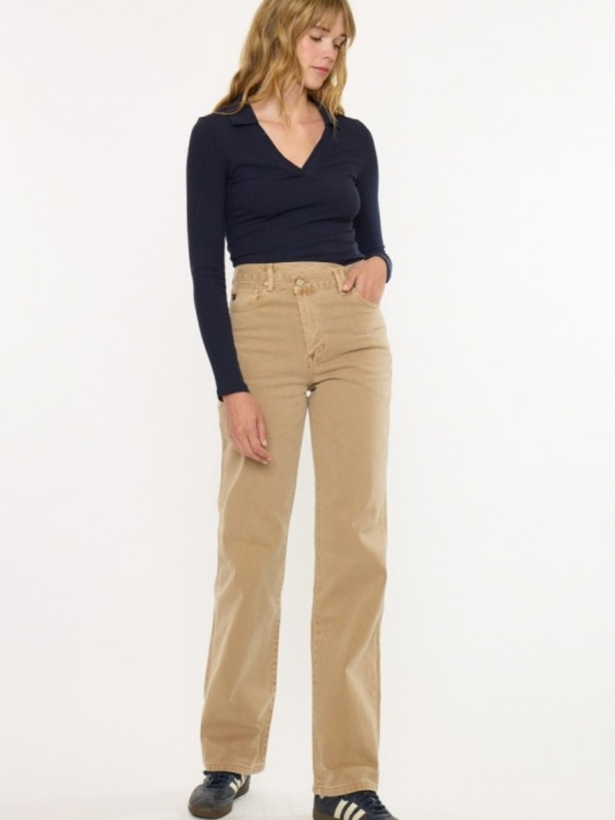 Asym Button 90s Straight Leg Denim