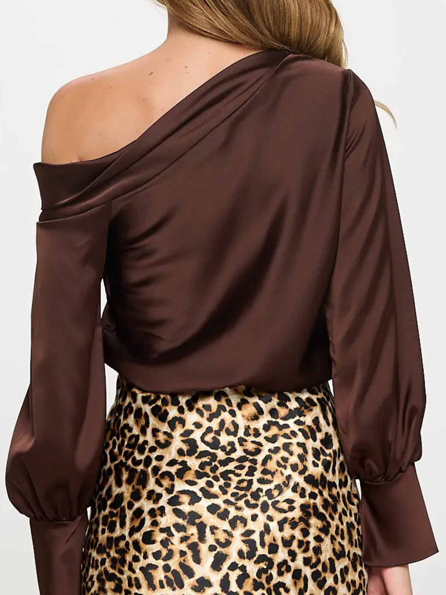 Satin One-Shoulder Top