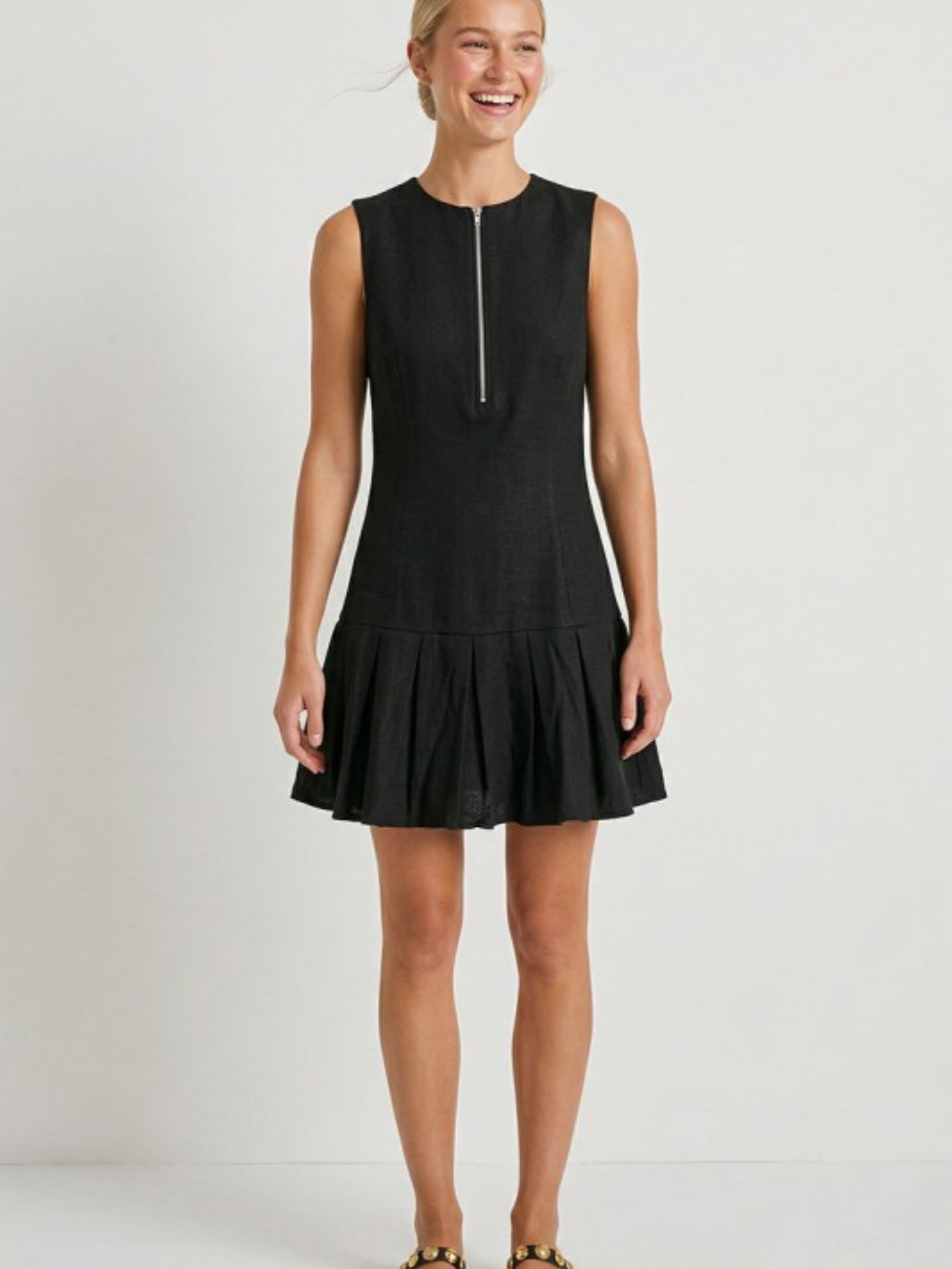 Loretta Pleated Hem Mini Dress - Mimi & Rae