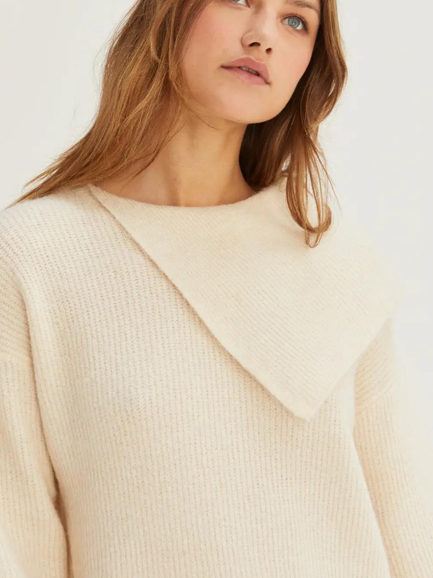 Asymmetric Collar Sweater Dress