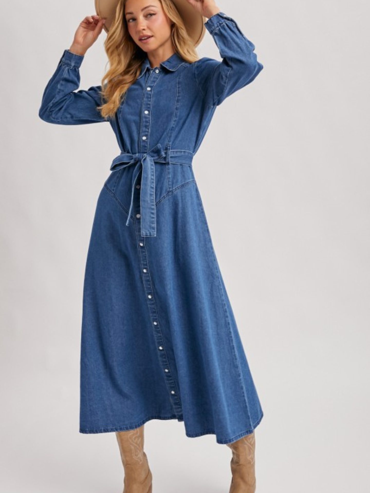 Maxi Denim Dress - Mimi & Rae