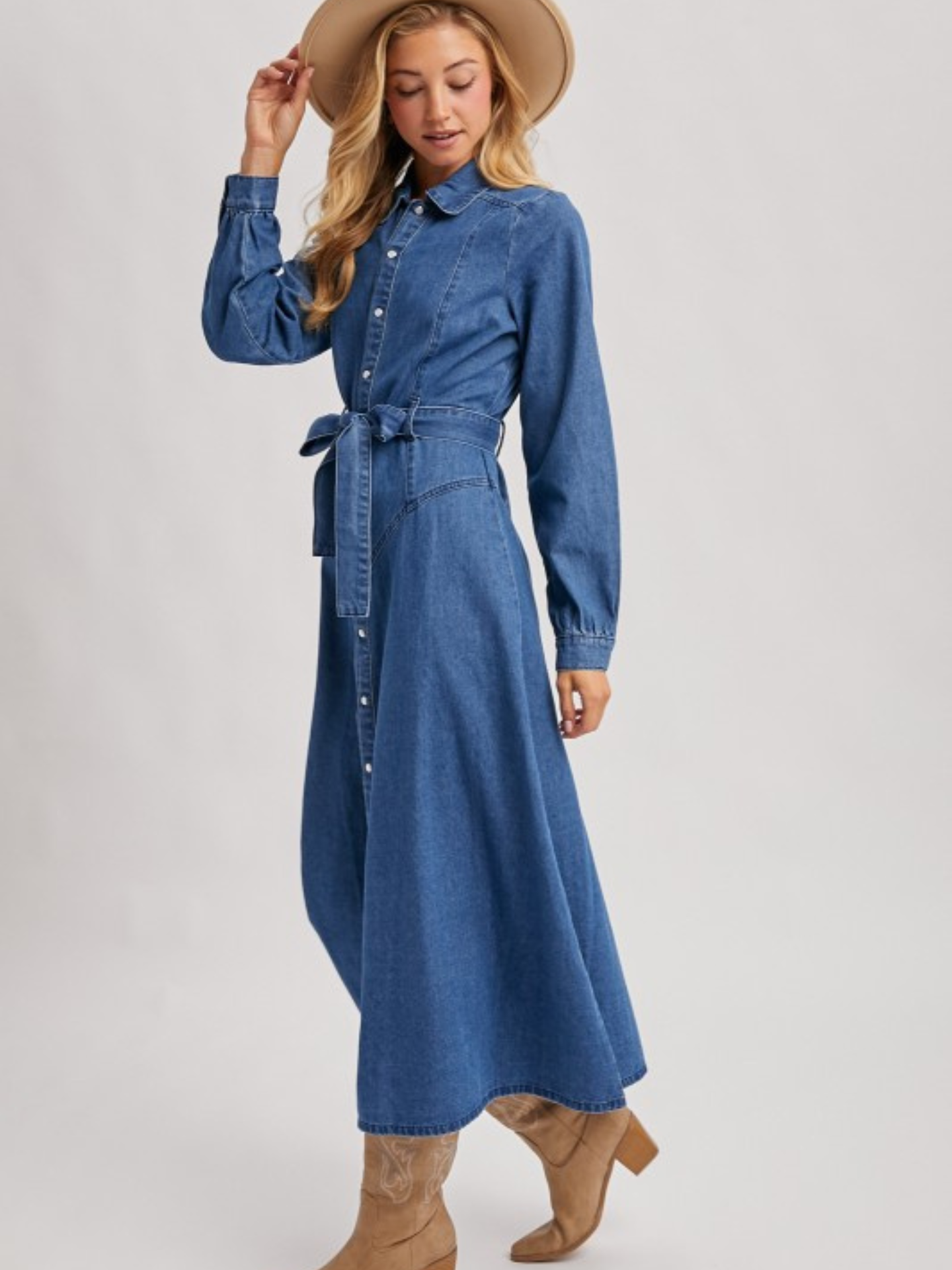 Maxi Denim Dress - Mimi & Rae