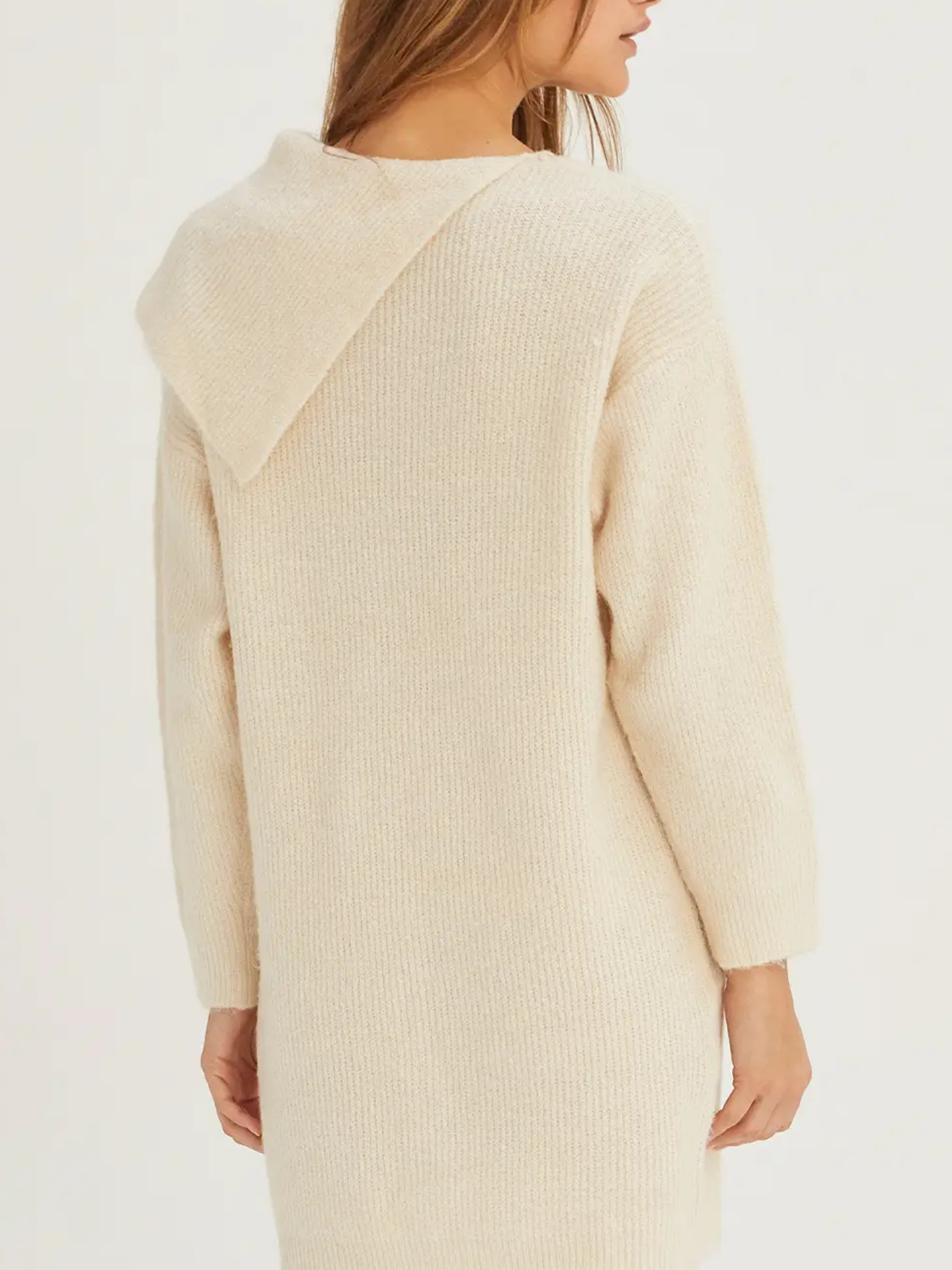 Asymmetric Collar Sweater Dress