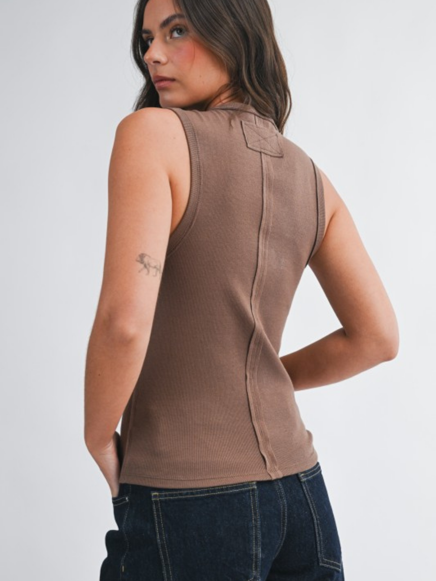 Charlotte Ribbed V-Neck Tank