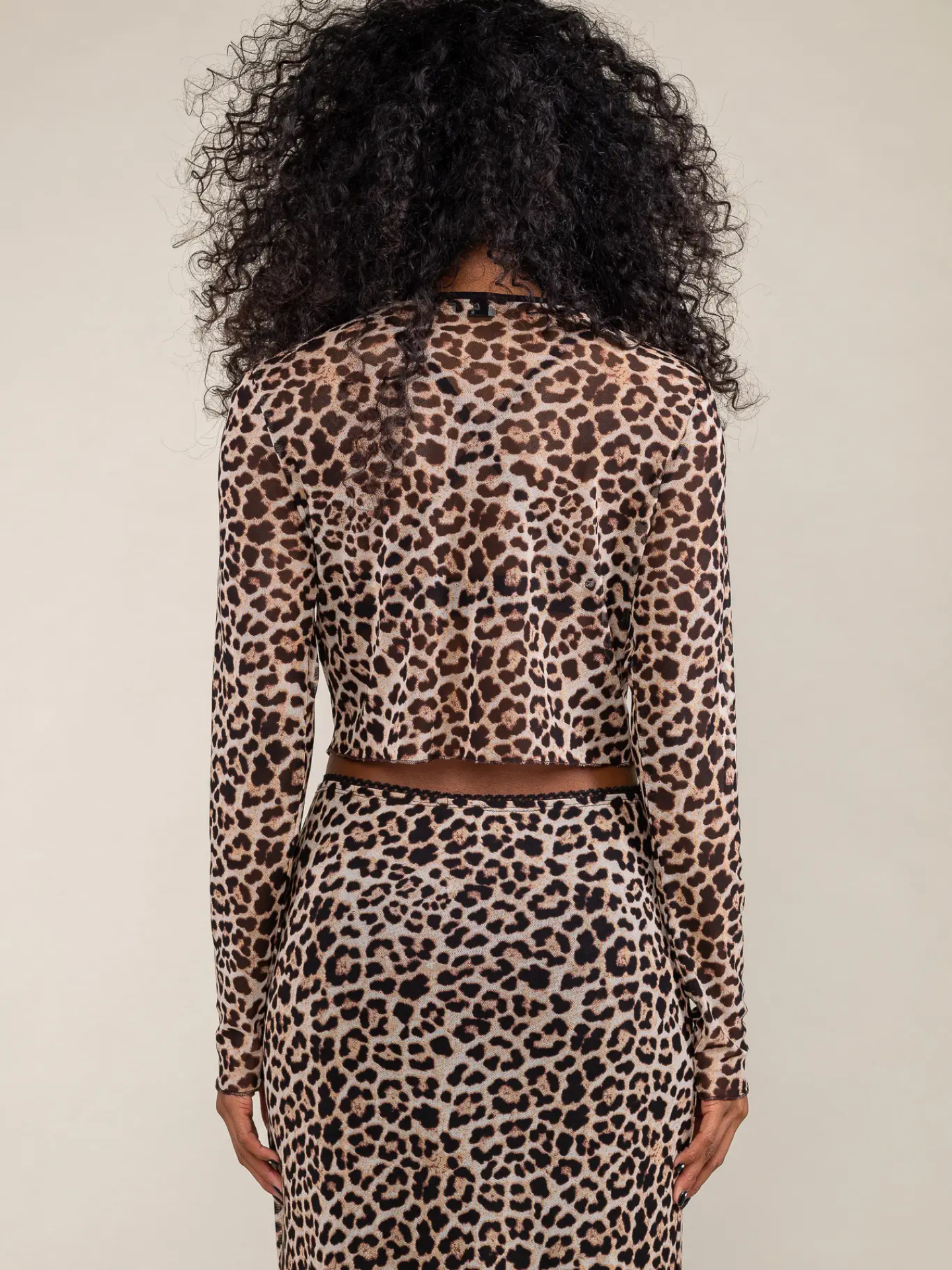 Mesh Leopard Tie Cardi