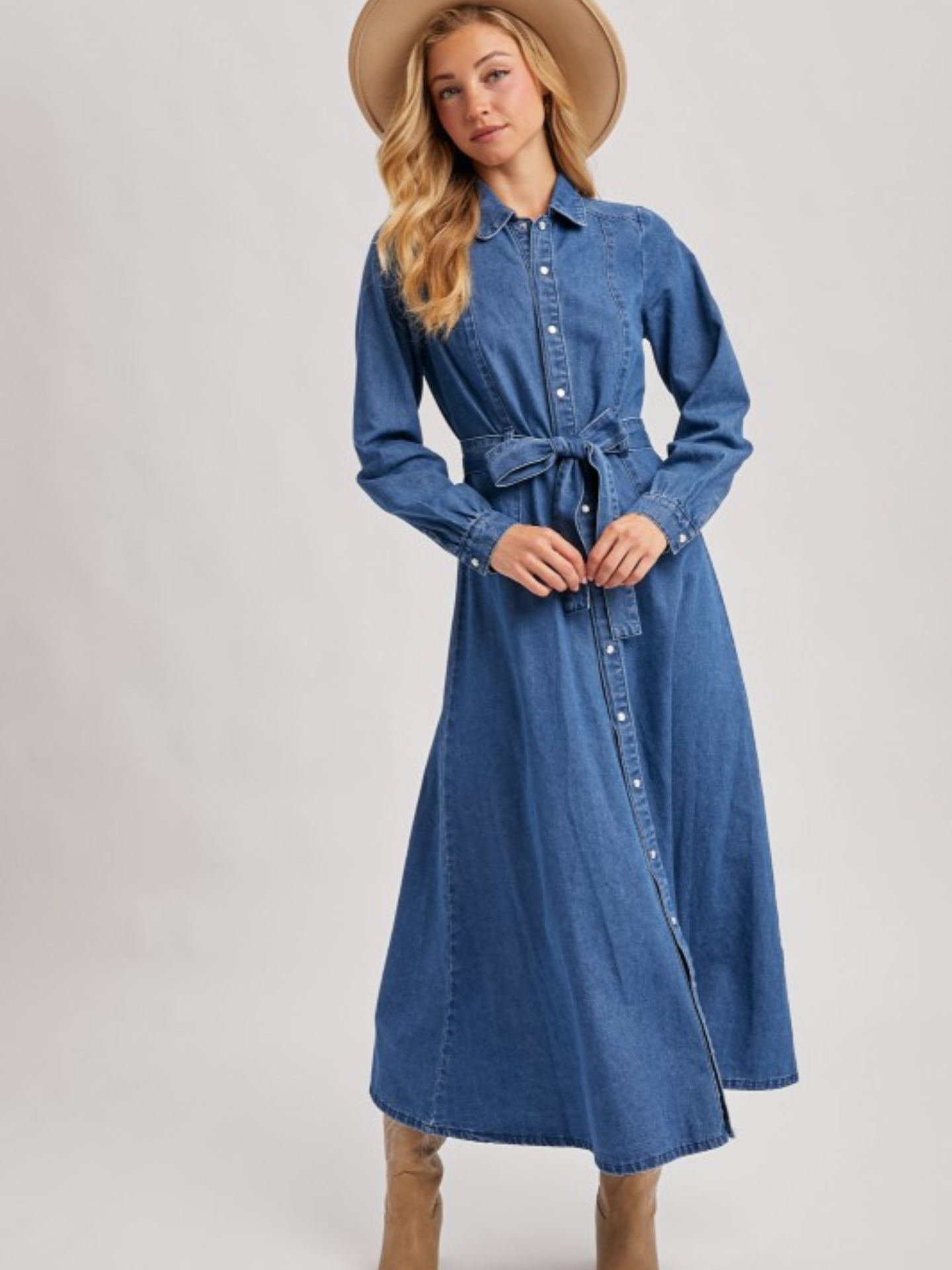 Maxi Denim Dress - Mimi & Rae