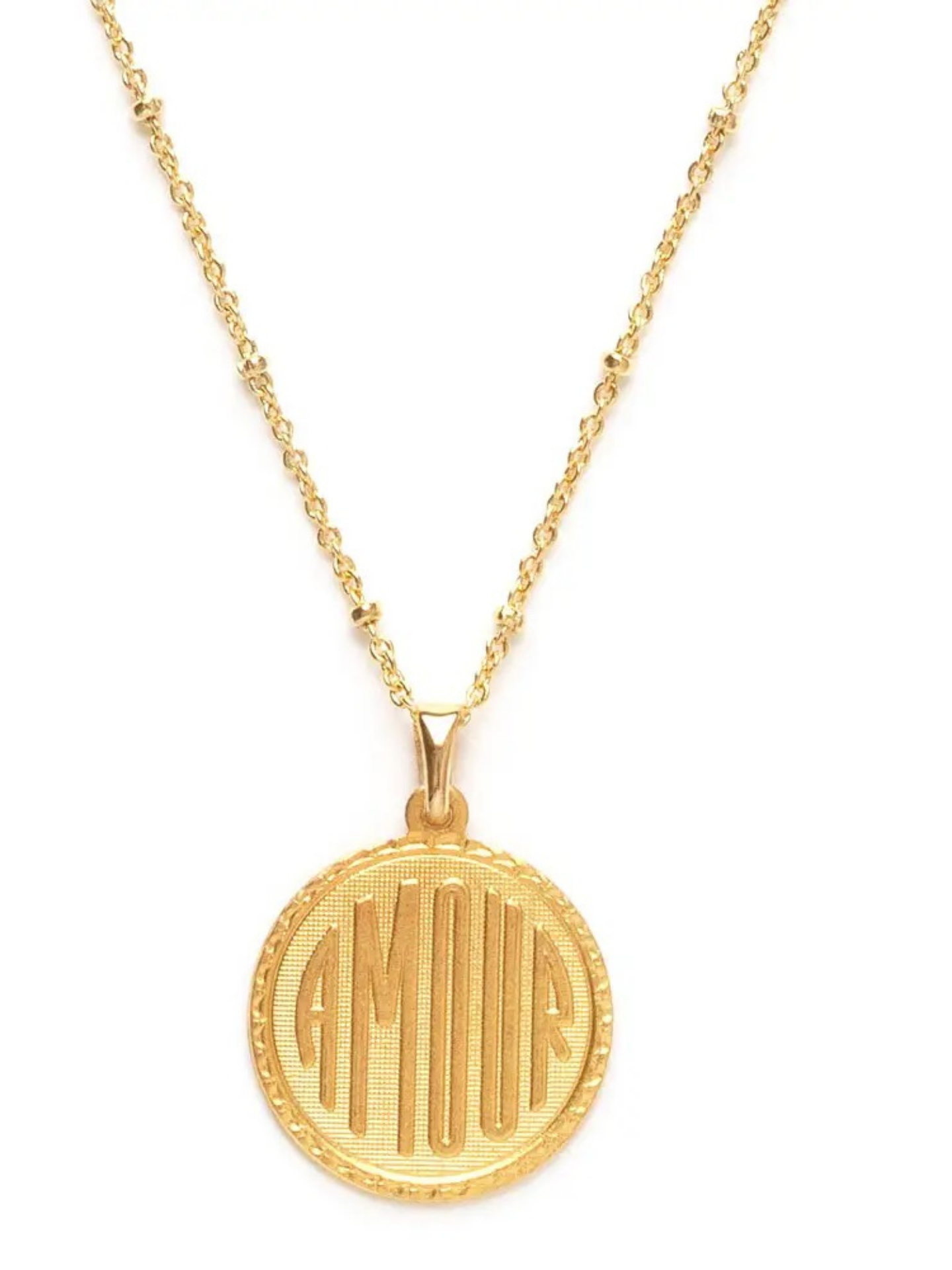 Amano Studios love necklace featuring a delicate heart pendant on a fine chain, elegant jewelry for romantic occasions.