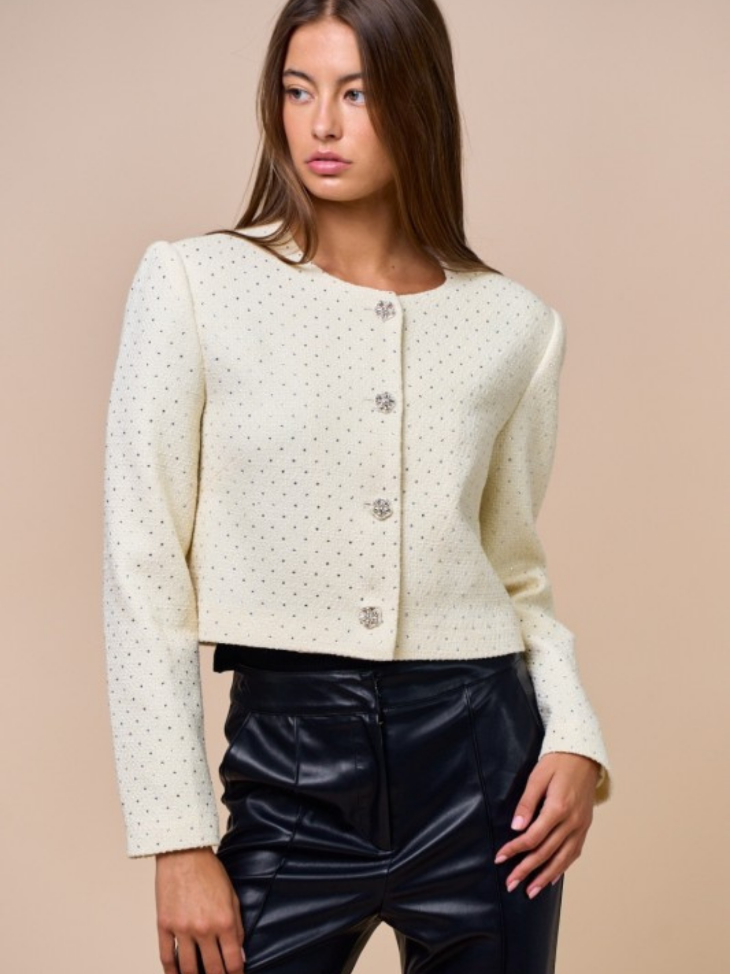 Tweed Rhinestone Jacket