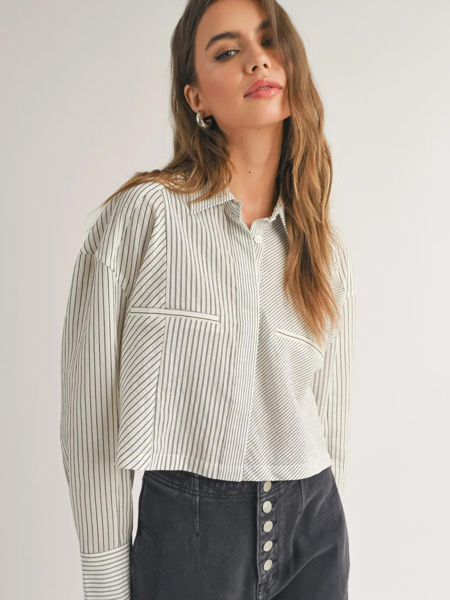 Mixmatch Stripe Button Shirt