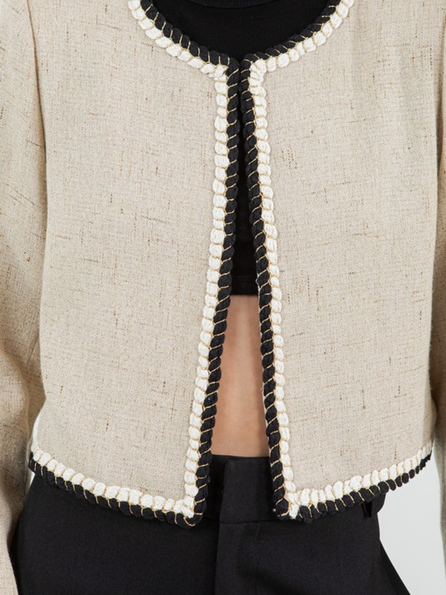 Tweed Jacket with Braid Trim