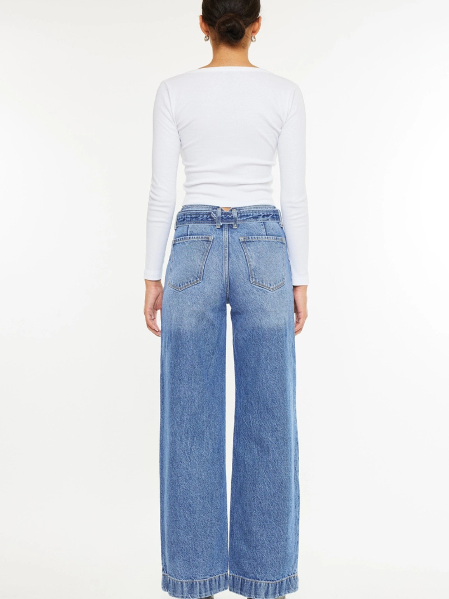 Belted Wide Leg Denim