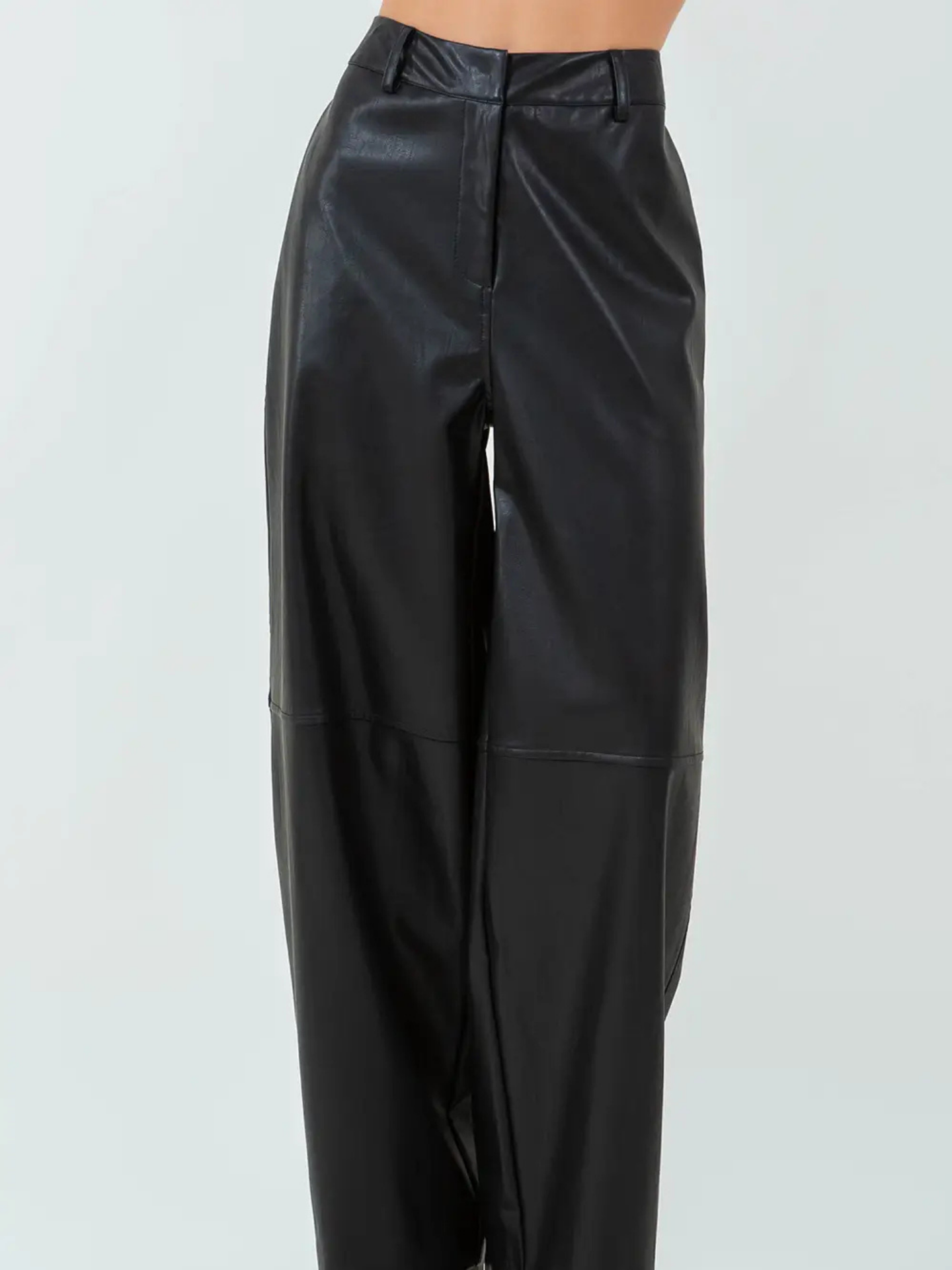 Pleather Barrel Trousers