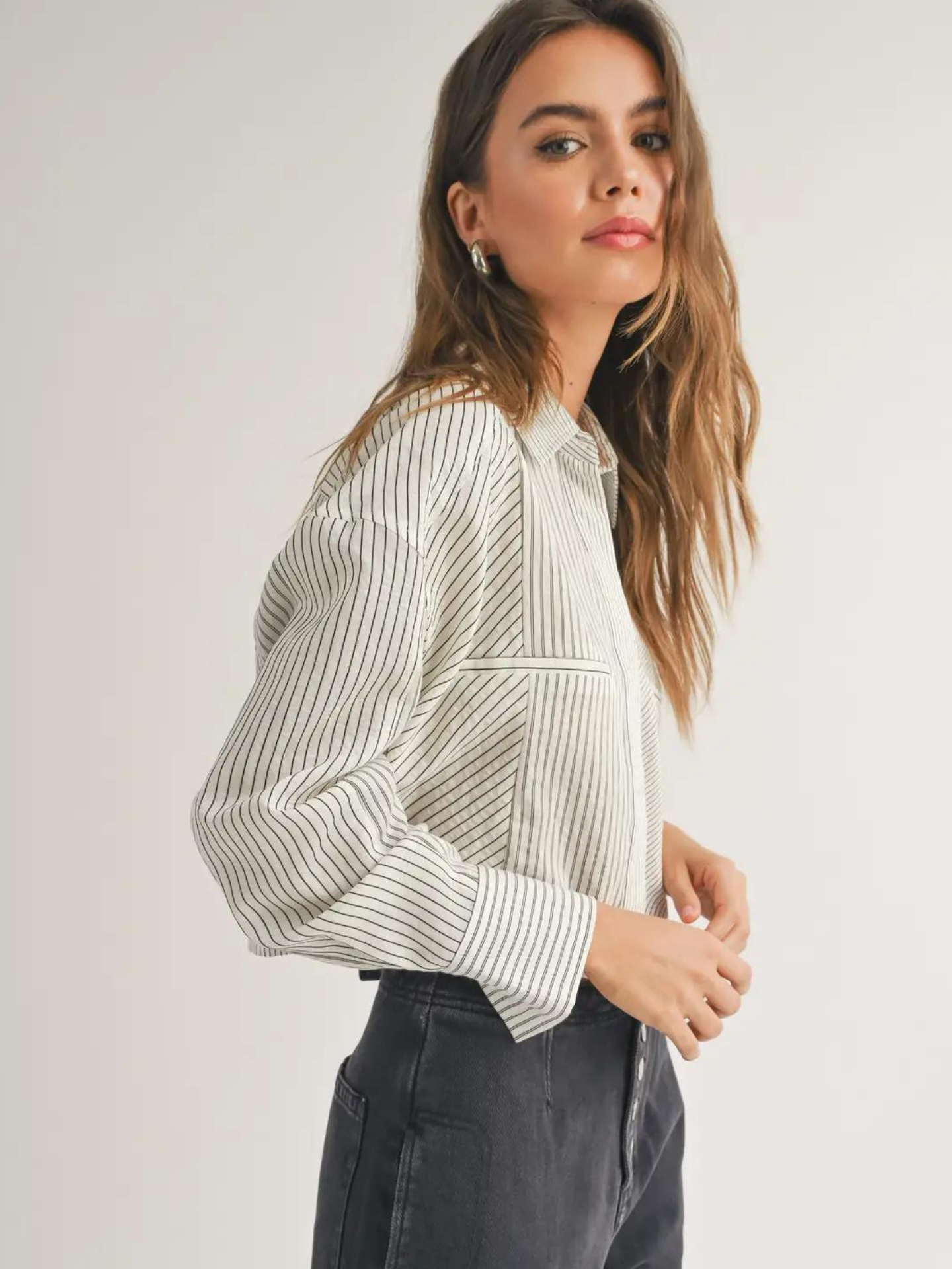 Mixmatch Stripe Button Shirt