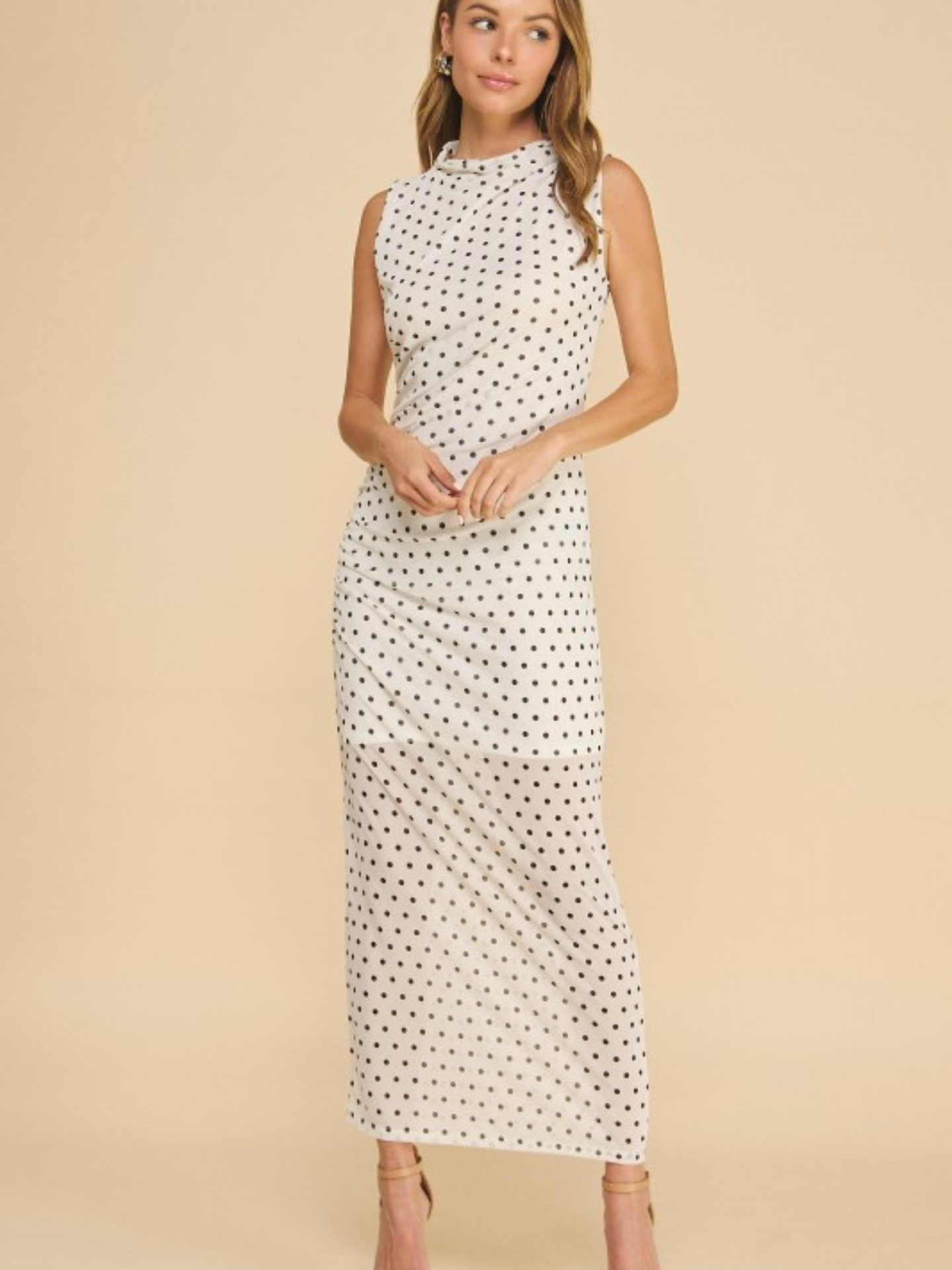 Marilyn Polka Dot Mesh Dress