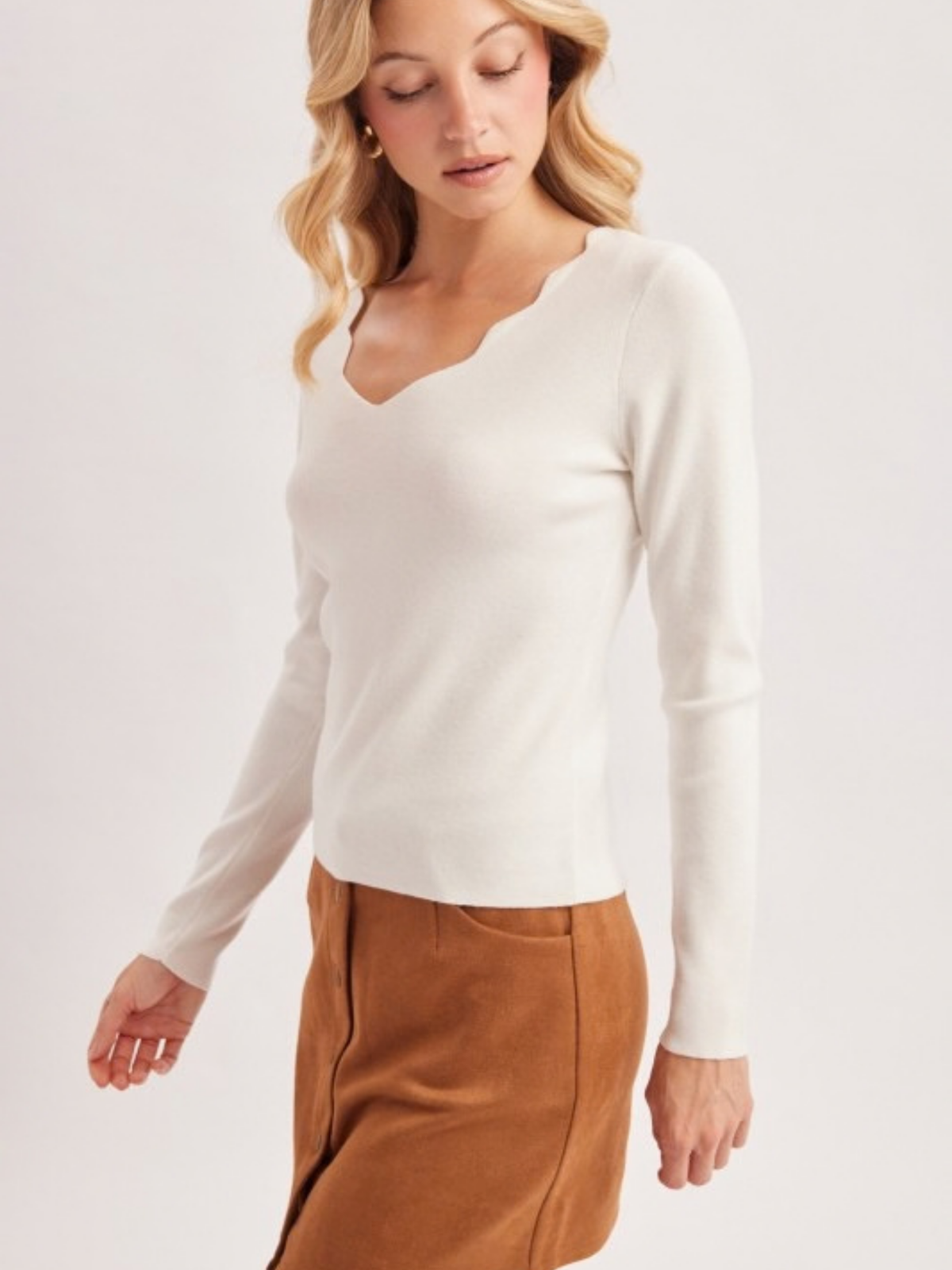 Scallop Neck Sweater