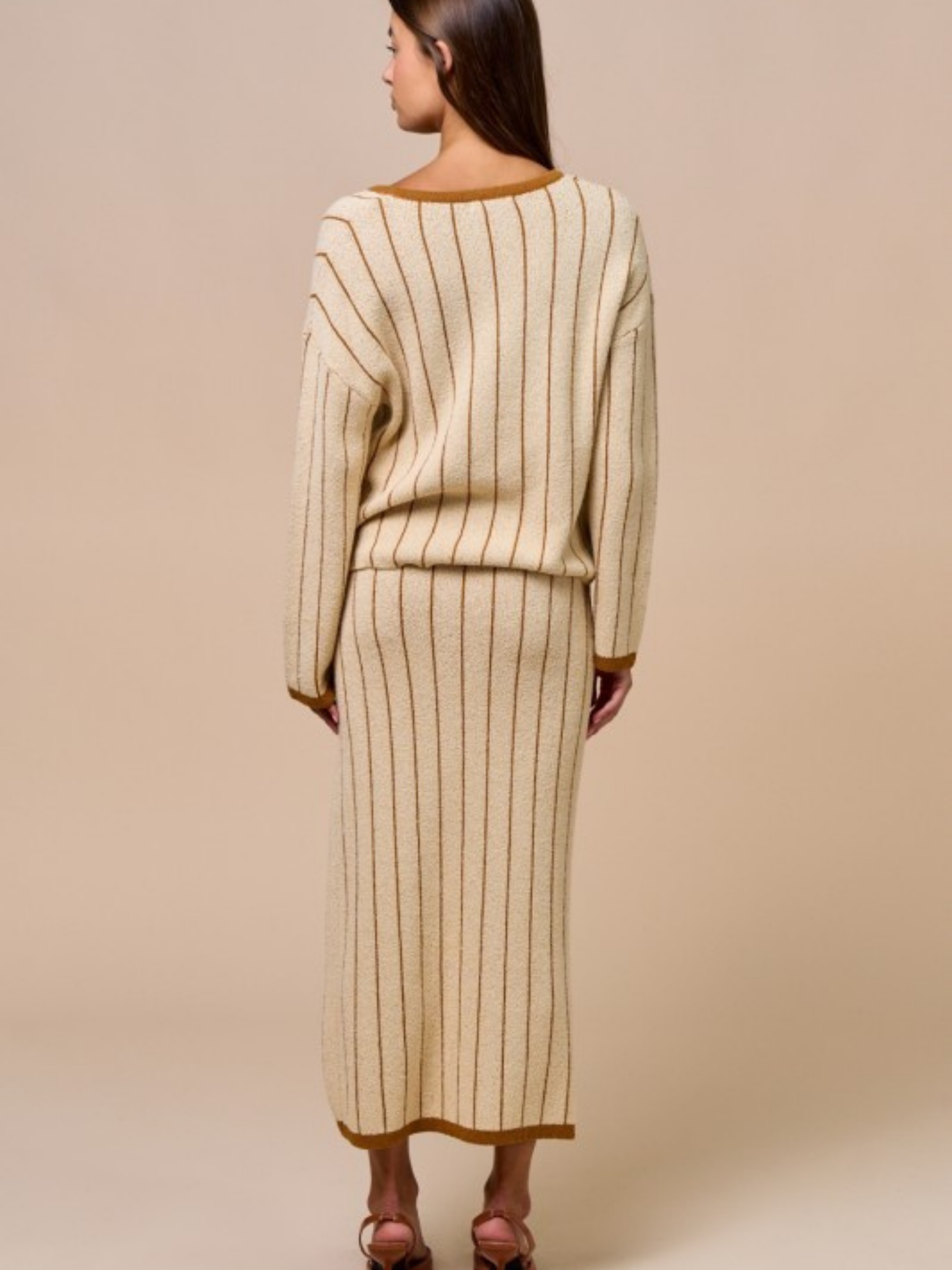 Striped Skirt and Sweater Set