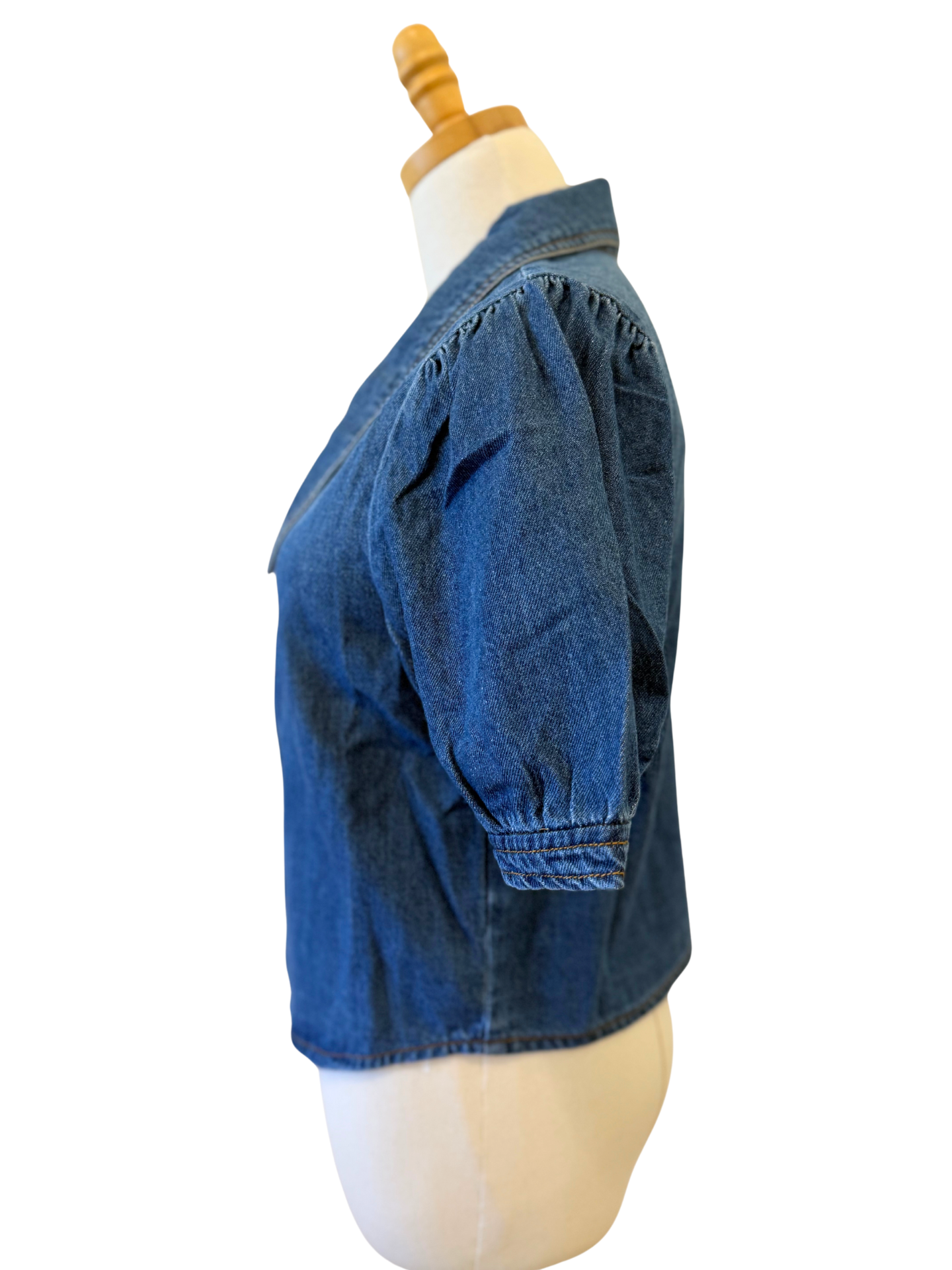 Puff Sleeve Collared Blouse