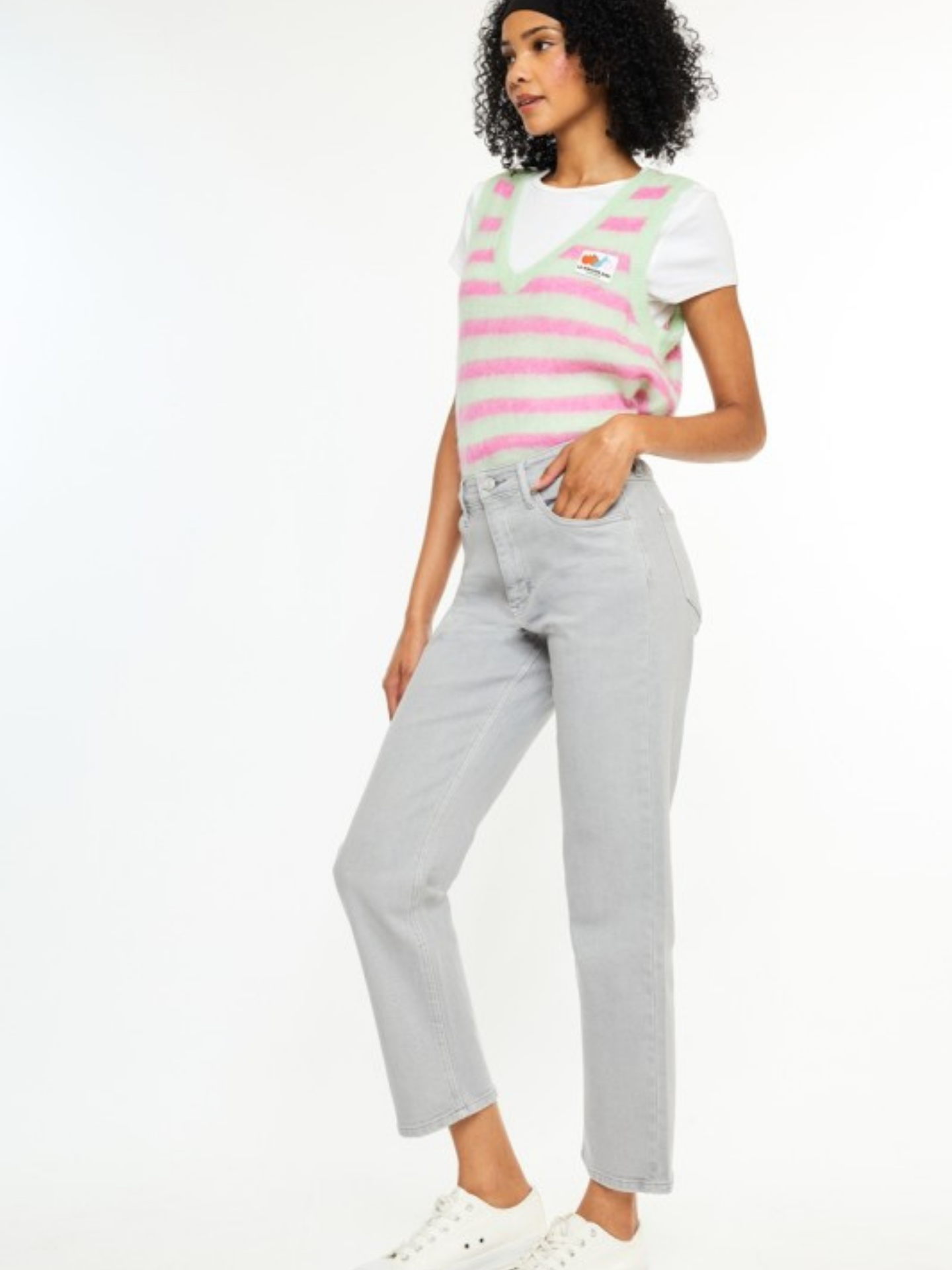 Gray Straight Leg Denim