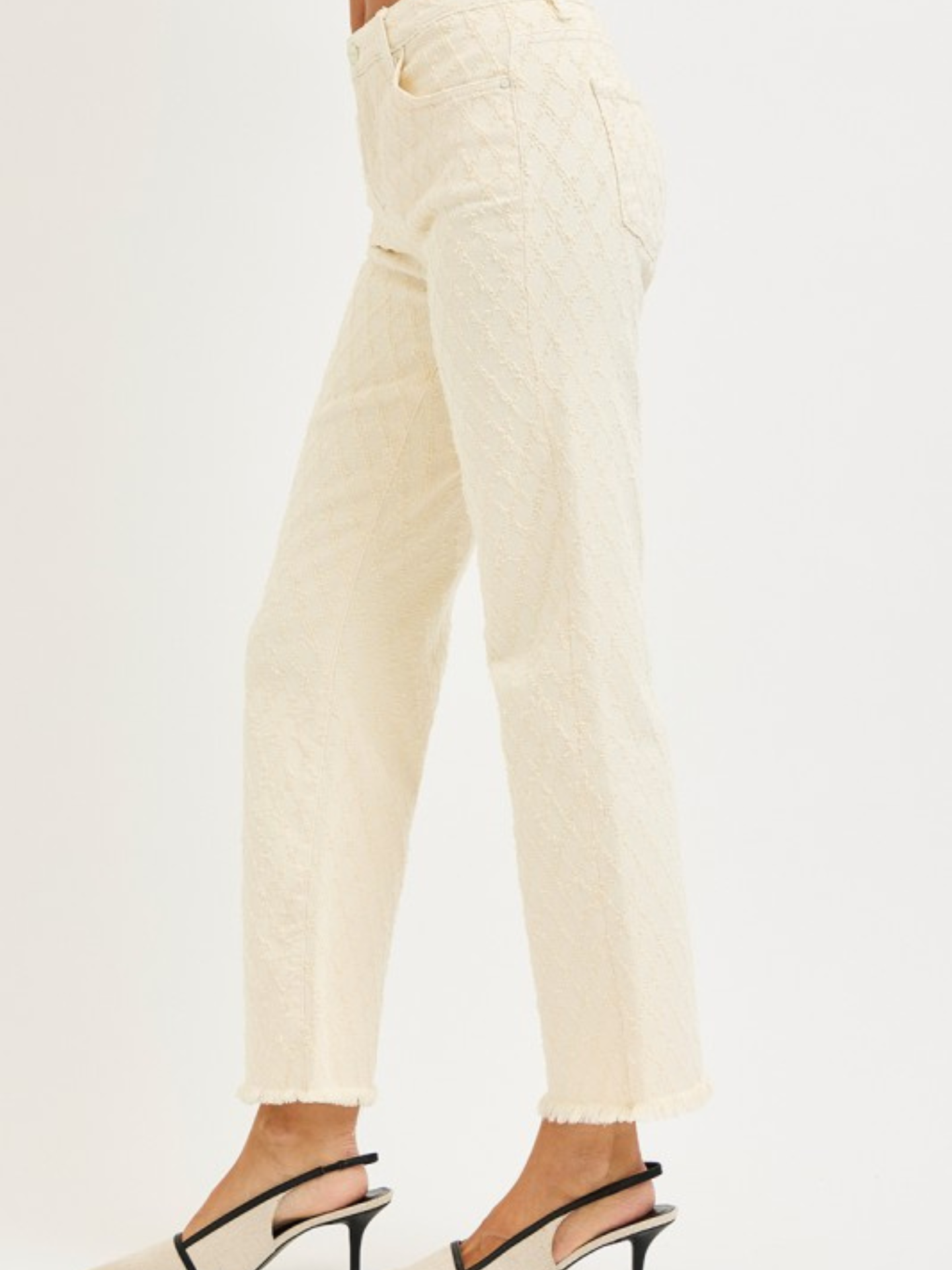Textured Cream Denim