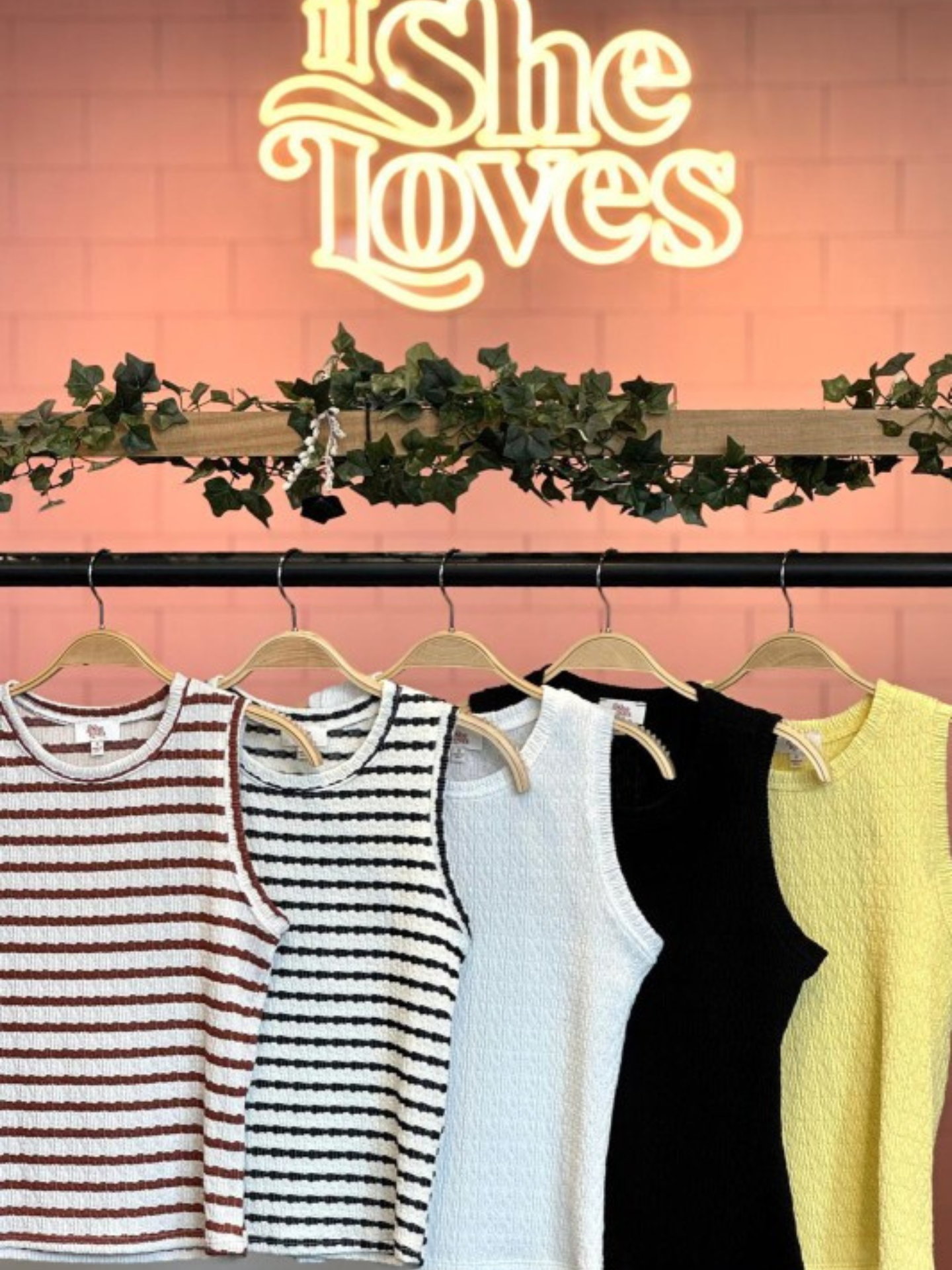 Stripe Rib Sleeveless Top - Mimi & Rae