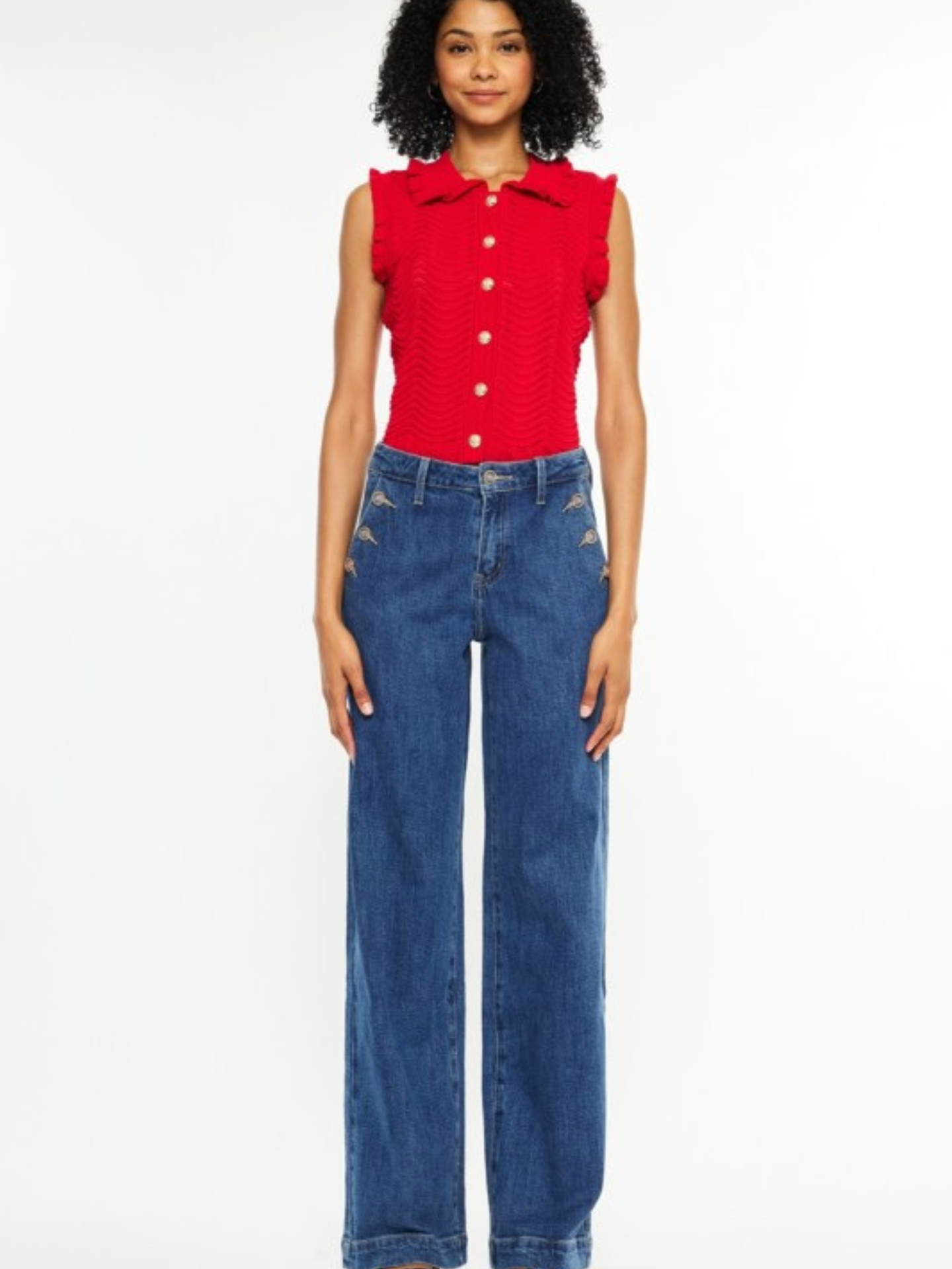 Dark Wash Denim Trousers - Mimi & Rae