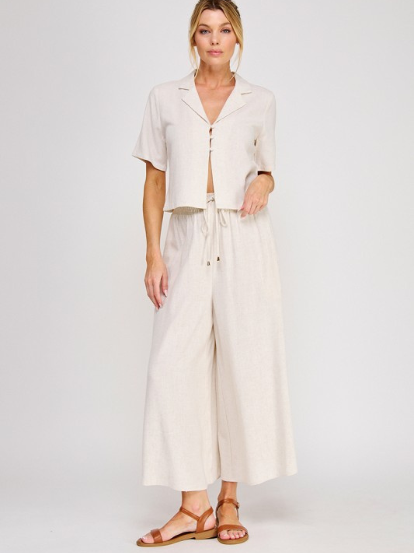 Healther Linen Pullon Pant - Mimi & Rae