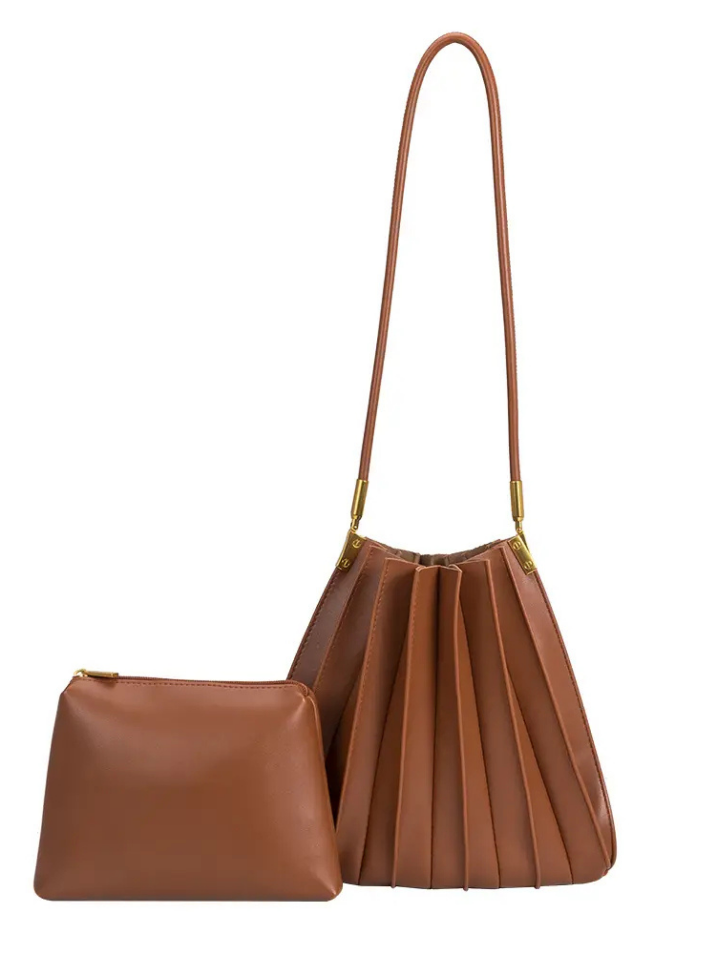 Carrie Pleated Vegan Shoulder Bag