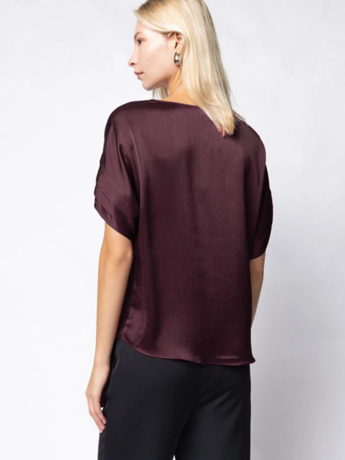 Crinkle Satin Blouse