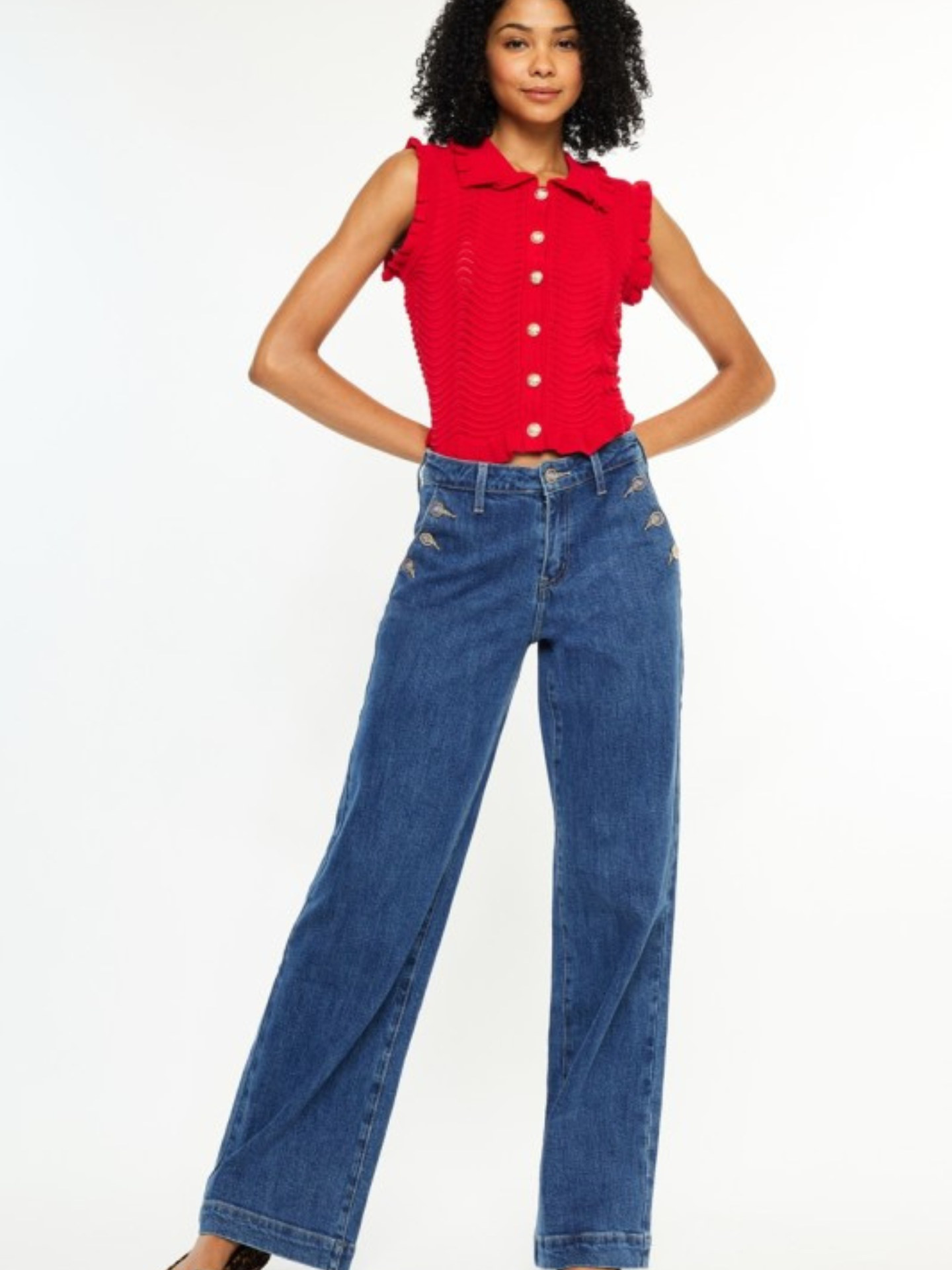Dark Wash Denim Trousers - Mimi & Rae