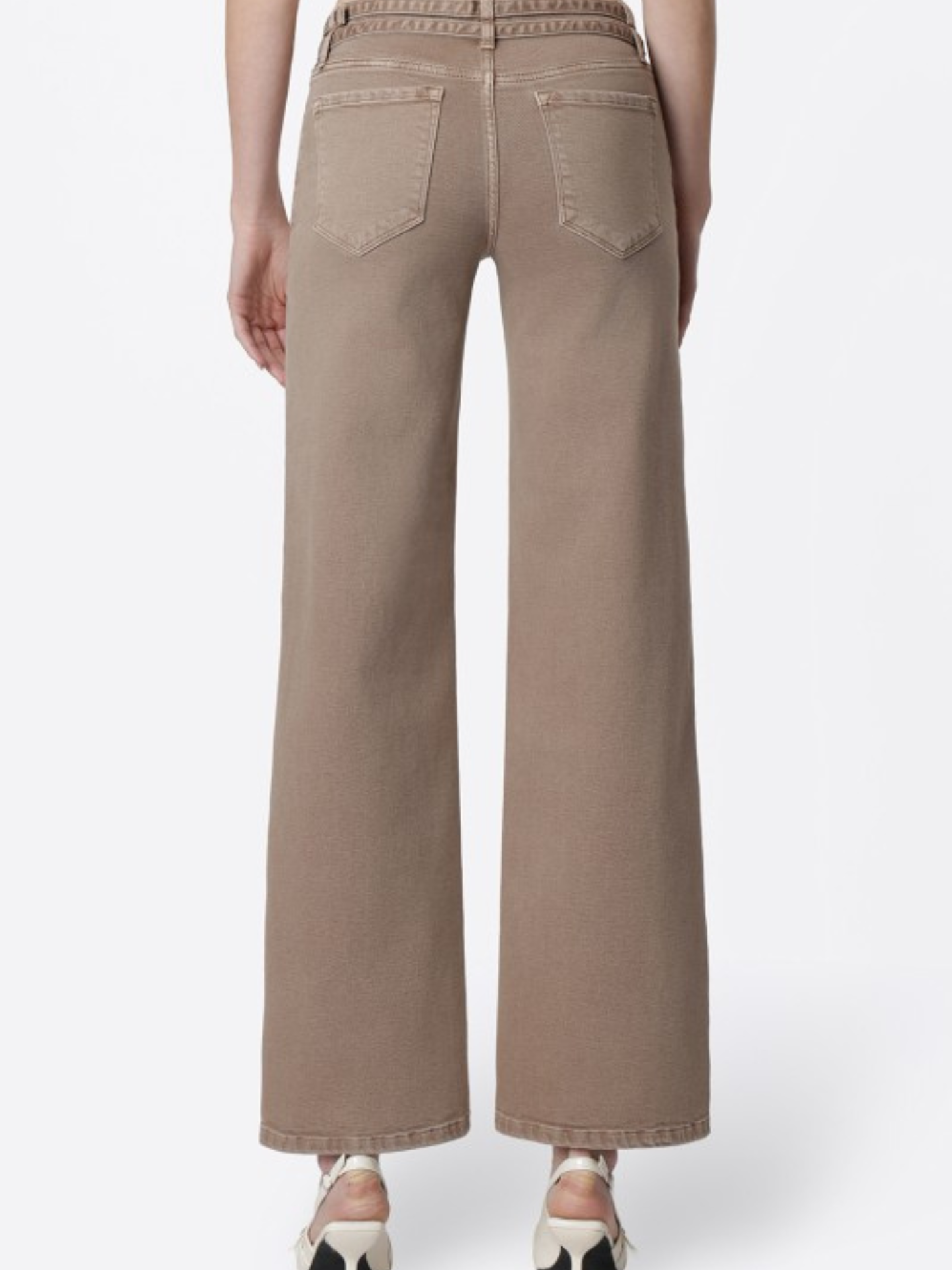 Double Belt Wide Leg Low Rise Denim