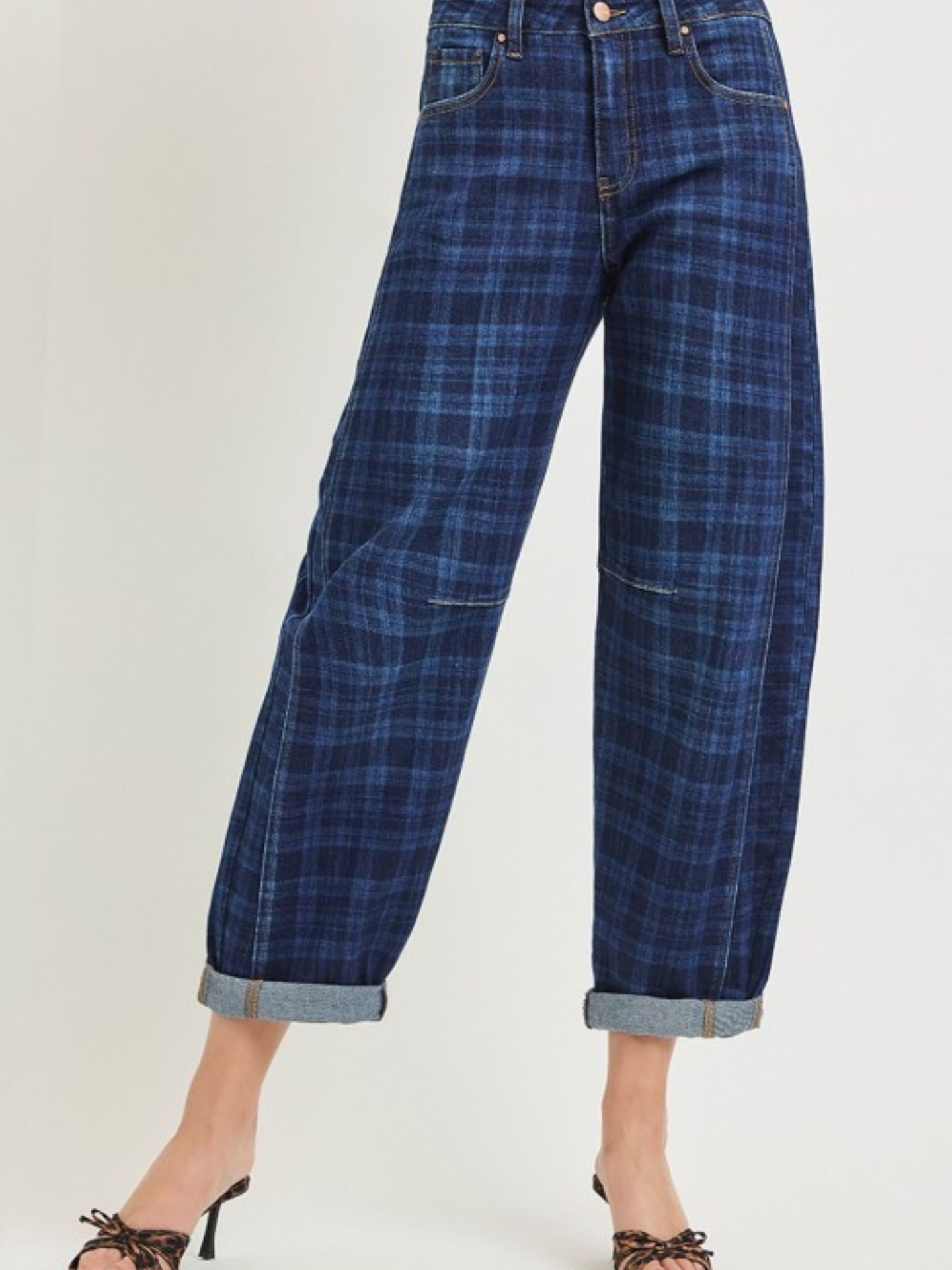 Nova Plaid Barrel Denim