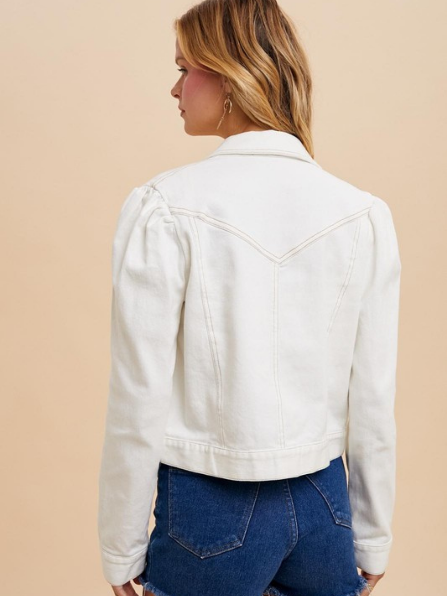 Puff Sleeve Denim Jacket - Mimi & Rae