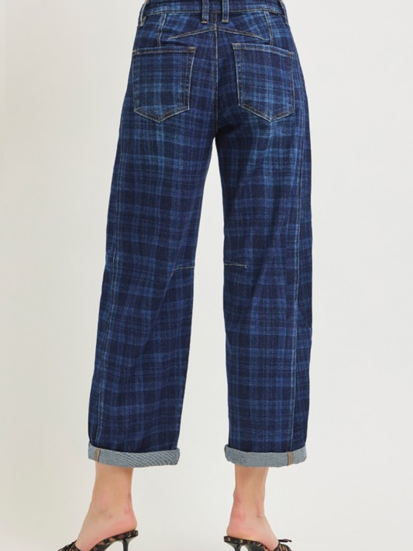 Nova Plaid Barrel Denim