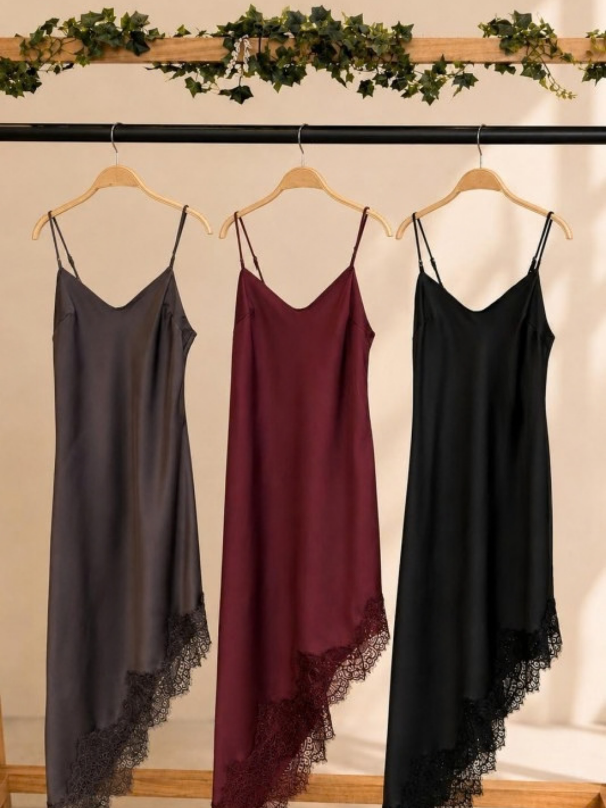 Asym Lace Slip Dress