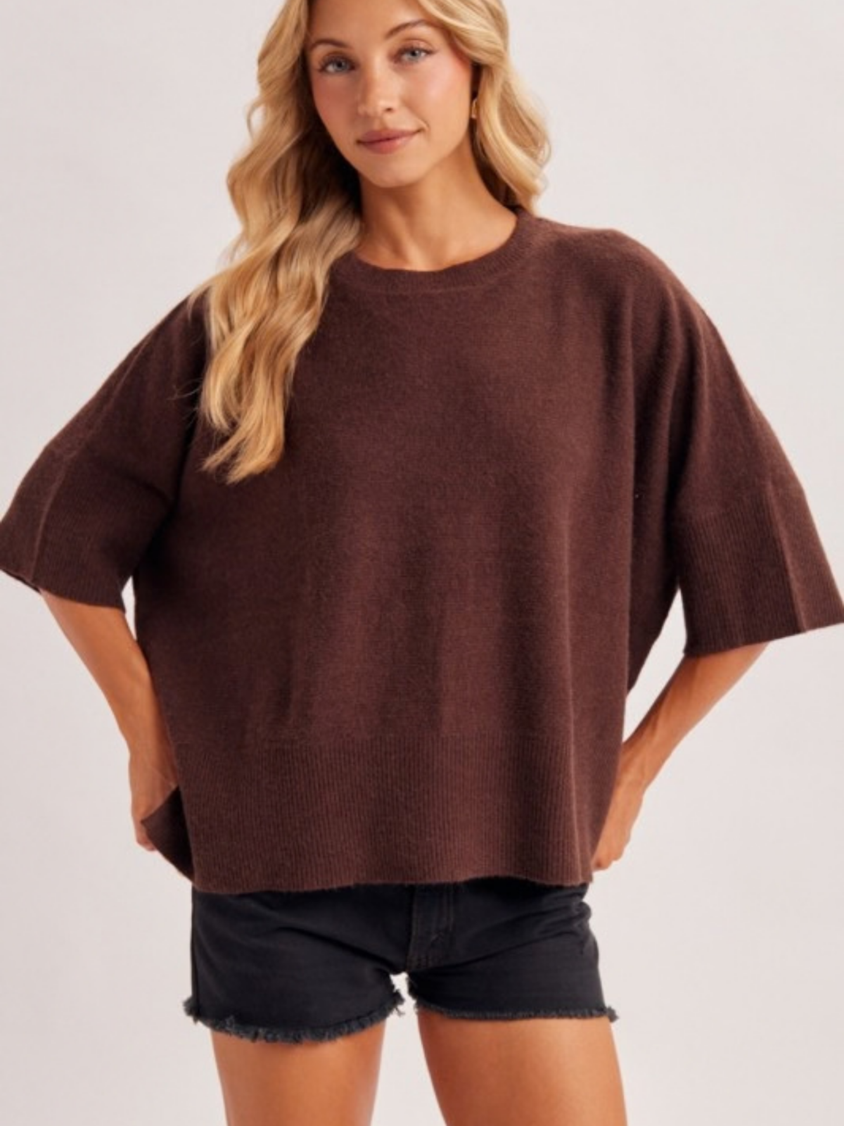 Boxy Short Sleeve Sweater