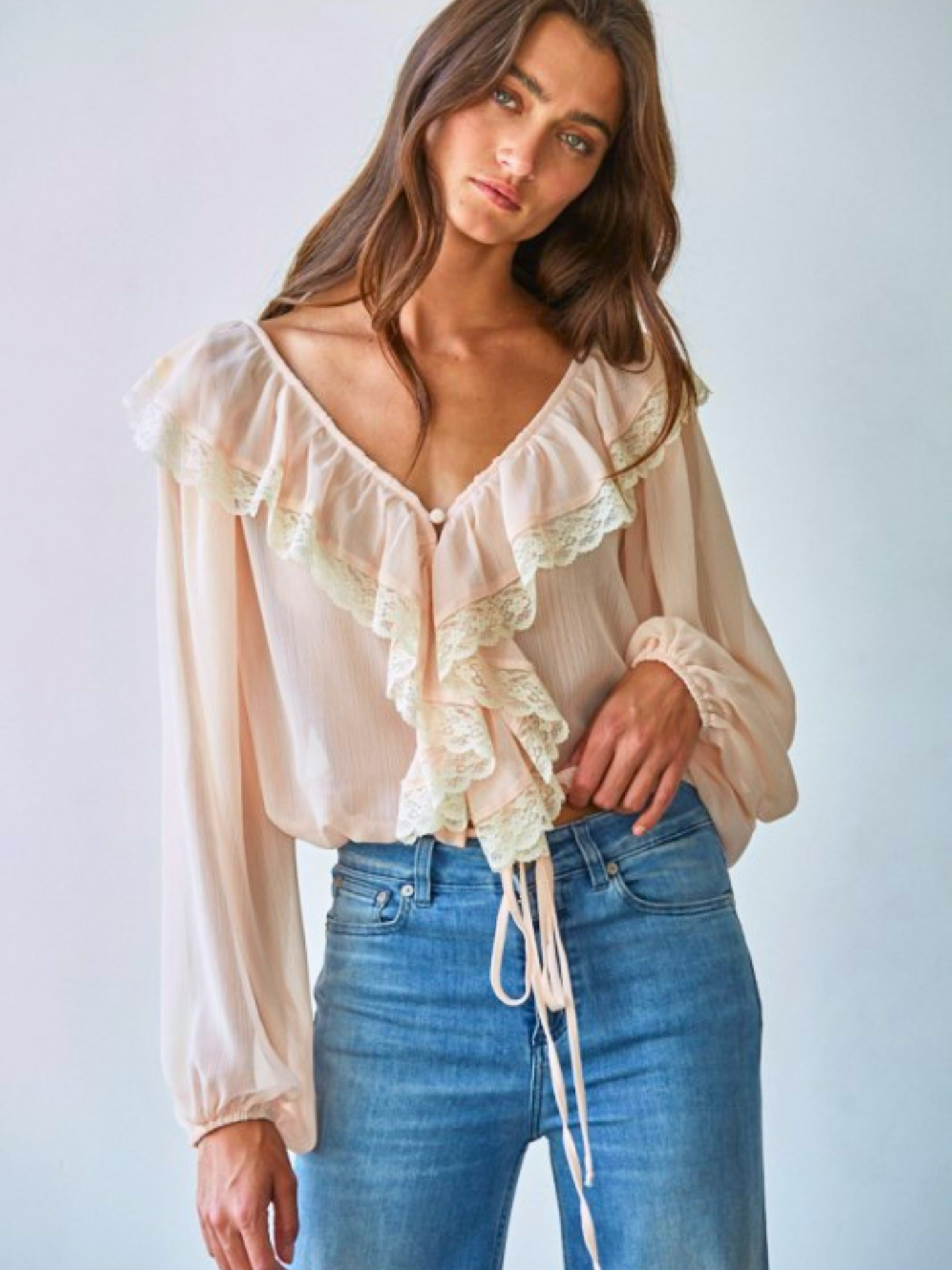 Gwenyth Chiffon and Lace Blouse