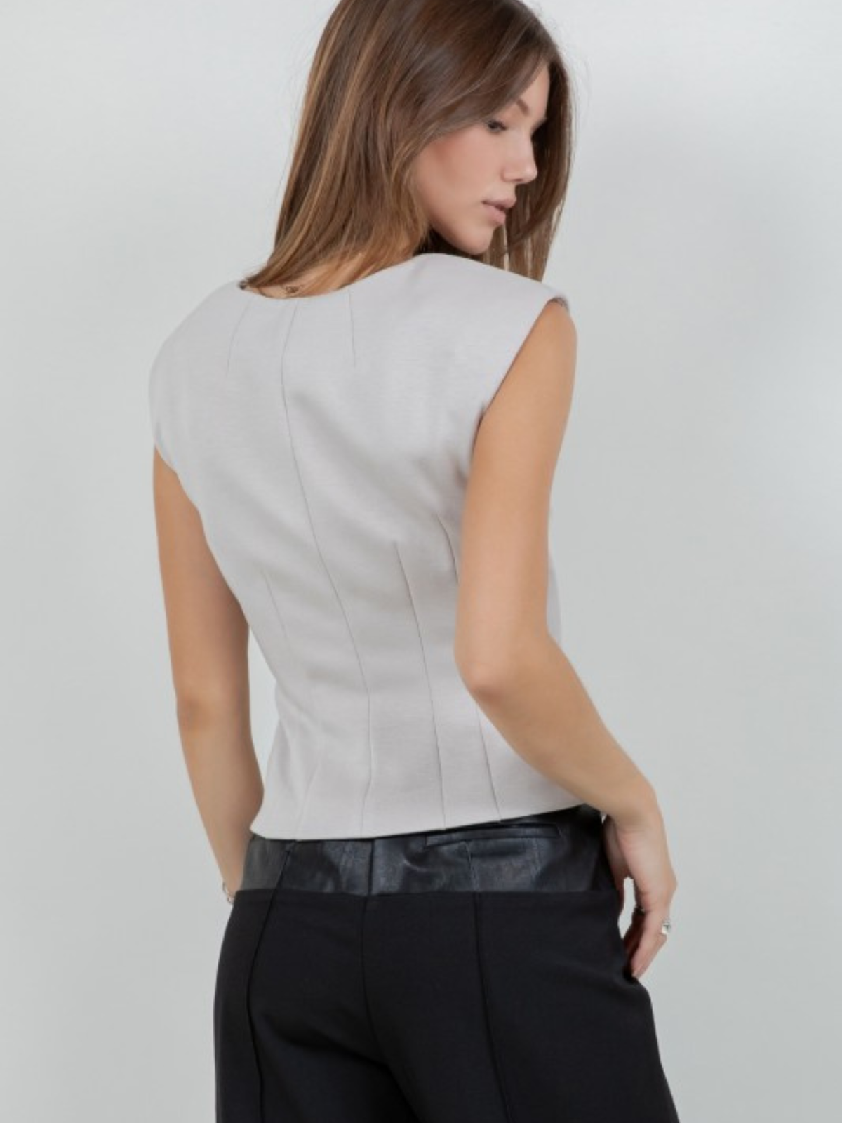 Ponte Button Up Vest