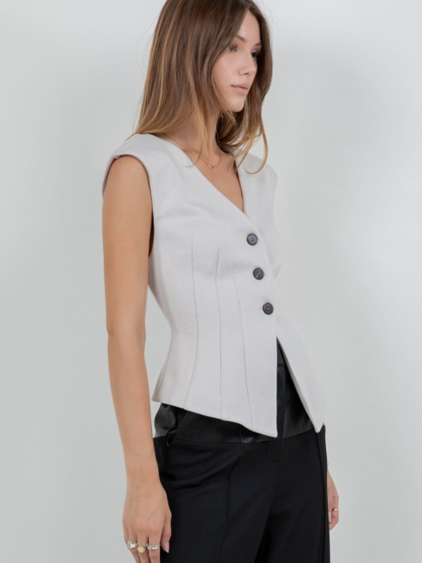 Ponte Button Up Vest