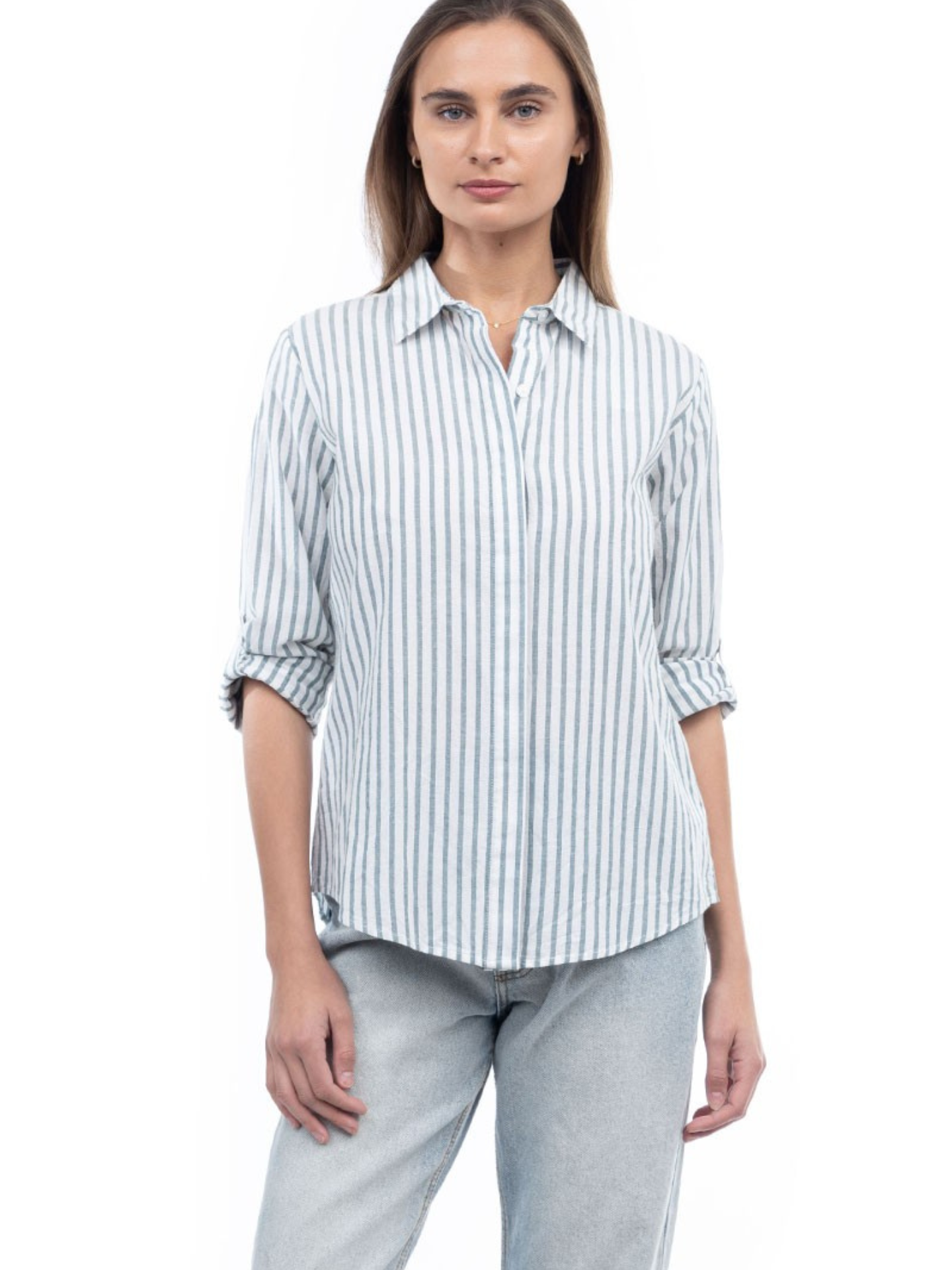 Striped Cotton Button Up - Mimi & Rae